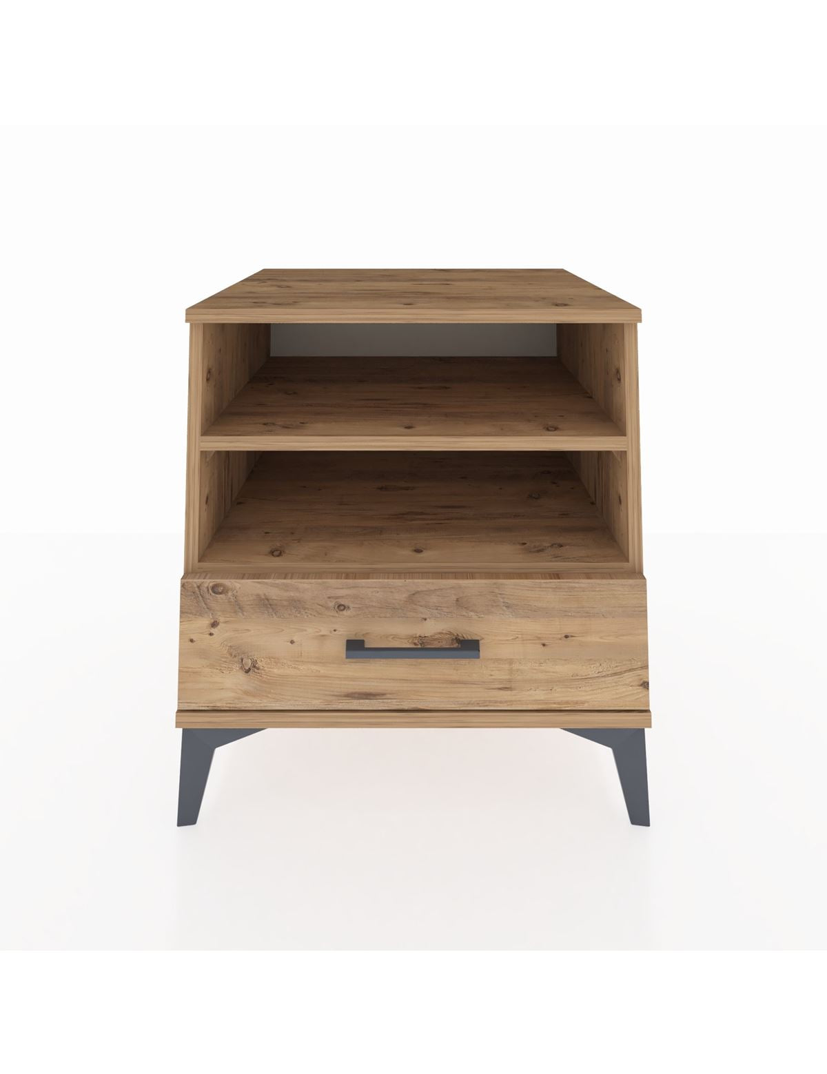 Kronos Komodin 2 Raflı Tek Çekmeceli 60x59x64 Çam-Çam