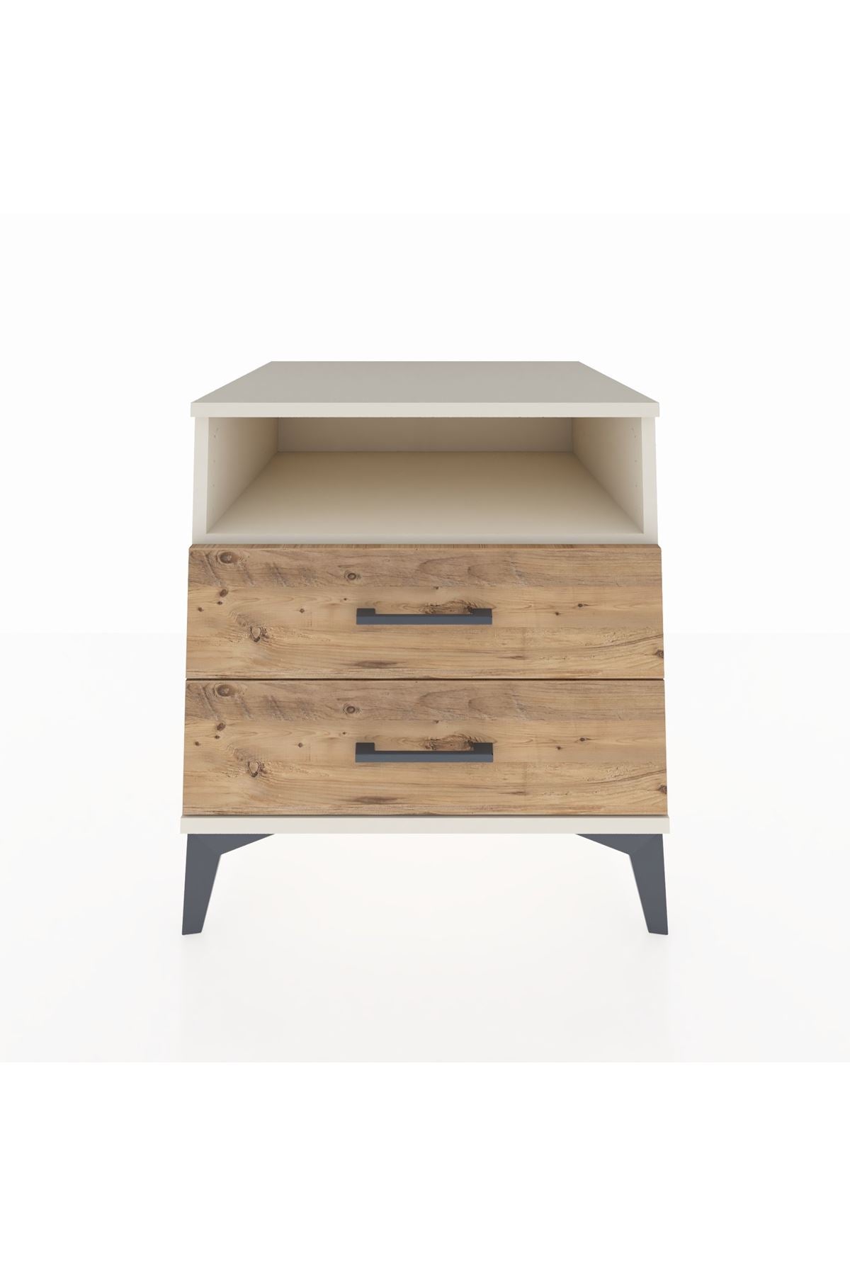 Kronos Komodin Tek Raflı 2 Çekmeceli 60x59x64 Aytaşı-Çam