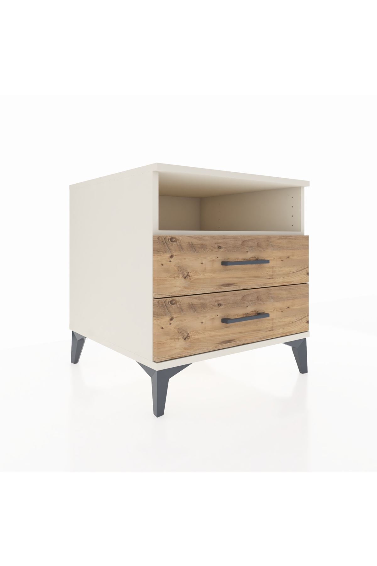 Kronos Komodin Tek Raflı 2 Çekmeceli 60x59x64 Aytaşı-Çam