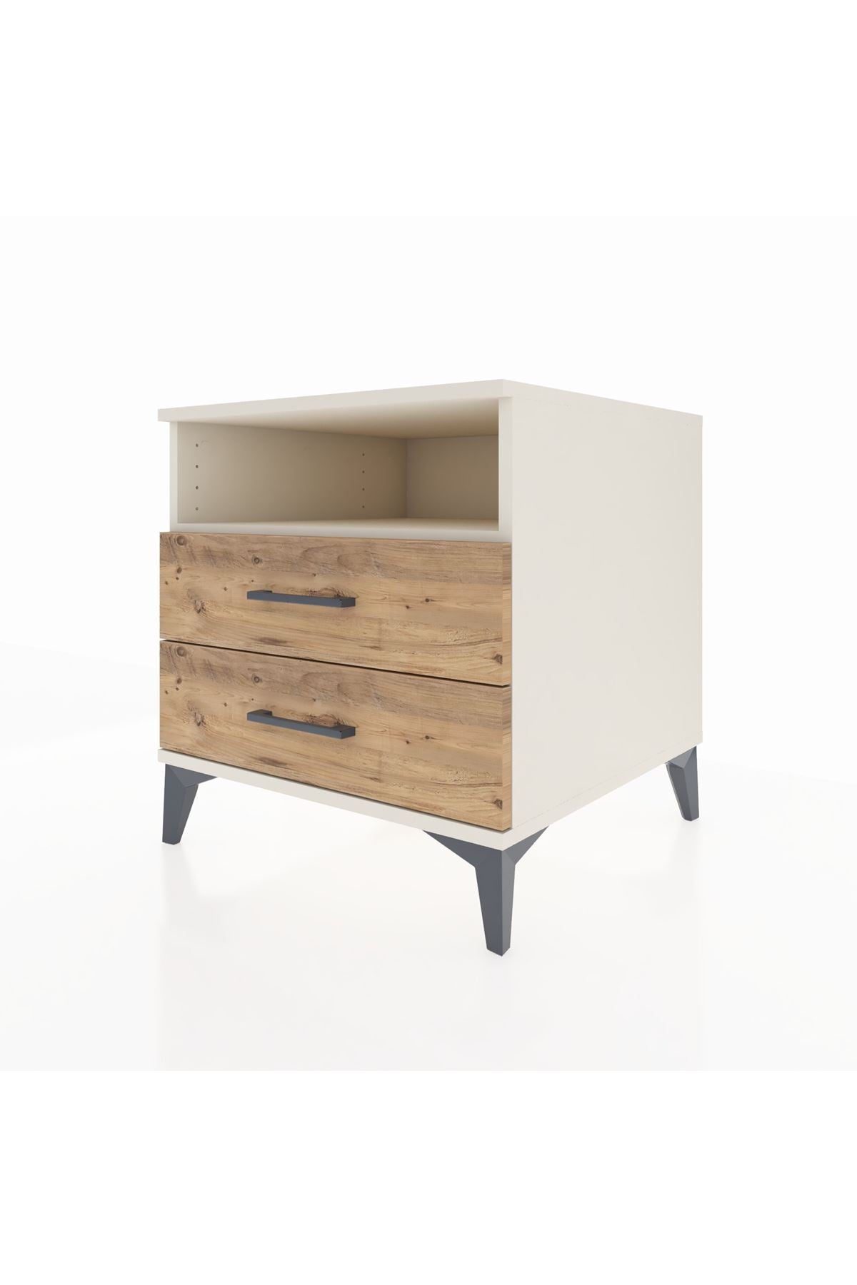 Kronos Komodin Tek Raflı 2 Çekmeceli 60x59x64 Aytaşı-Çam