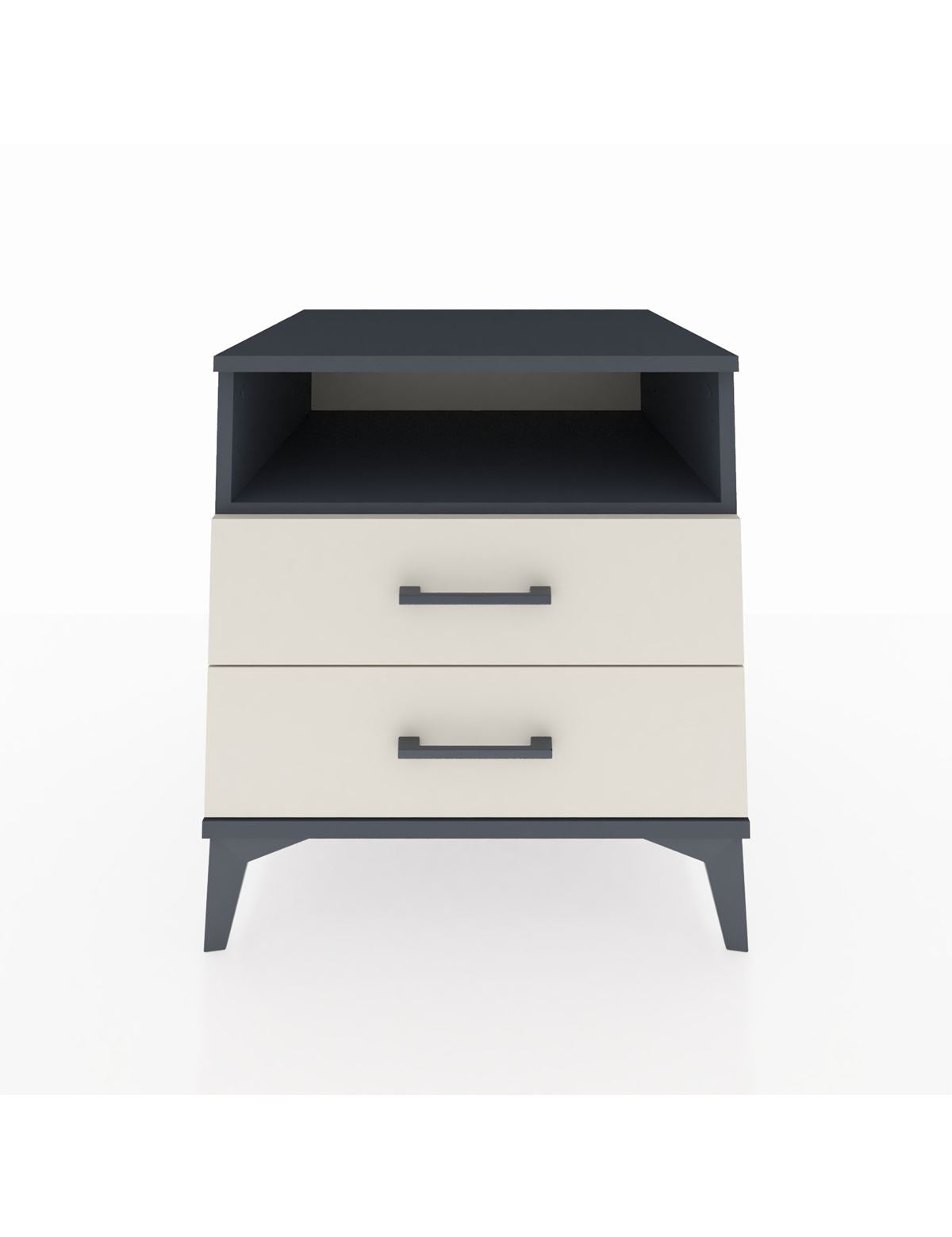 Kronos Komodin Tek Raflı 2 Çekmeceli 60x59x64 Antrasit-Aytaşı