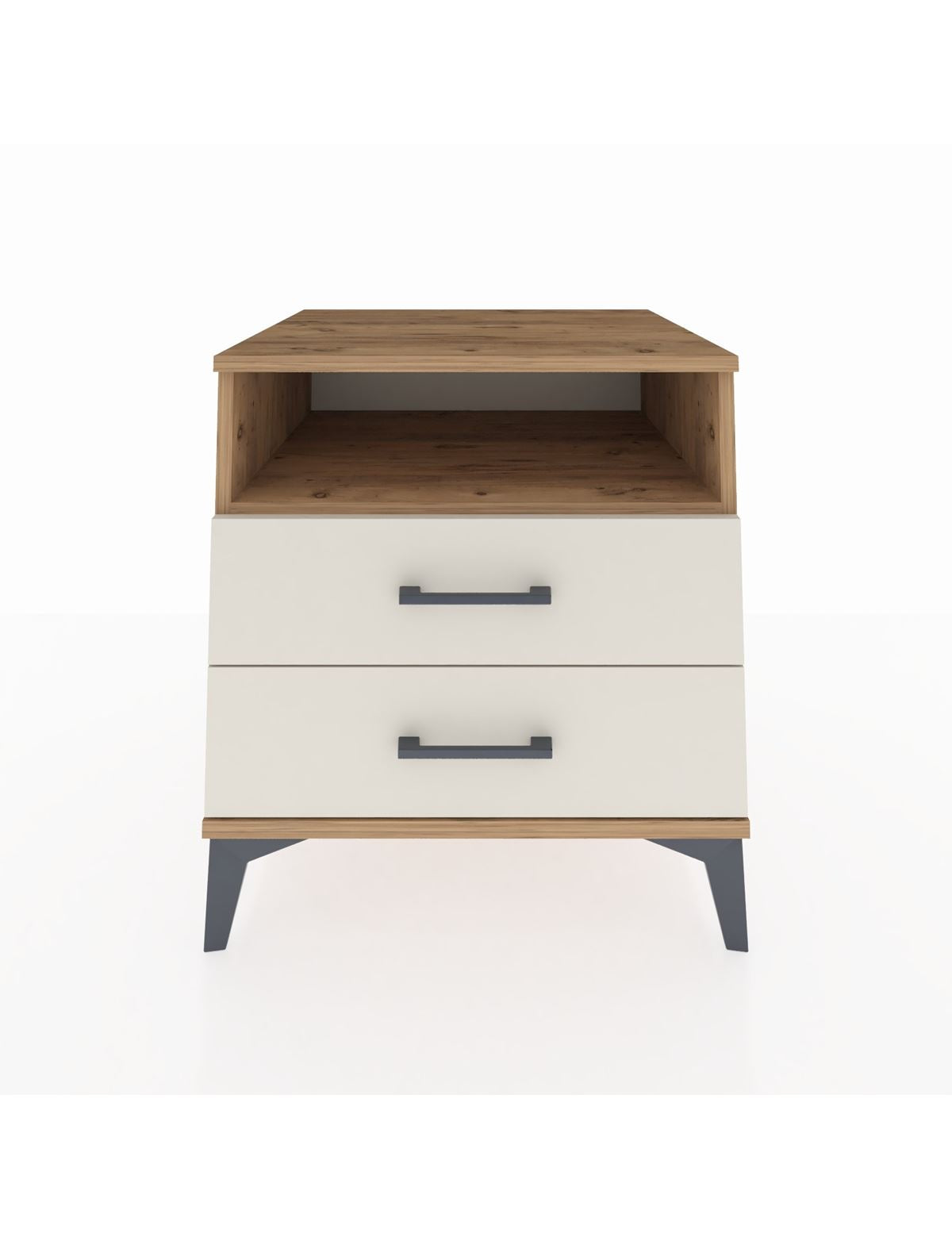 Kronos Komodin Tek Raflı 2 Çekmeceli 60x59x64 Çam-Aytaşı