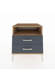 Kronos Komodin Tek Raflı 2 Çekmeceli 60x59x64 Çam-Antrasit