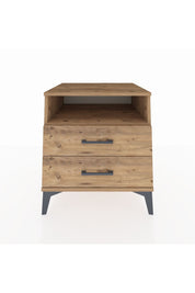 Kronos Komodin Tek Raflı 2 Çekmeceli 60x59x64 Çam-Çam