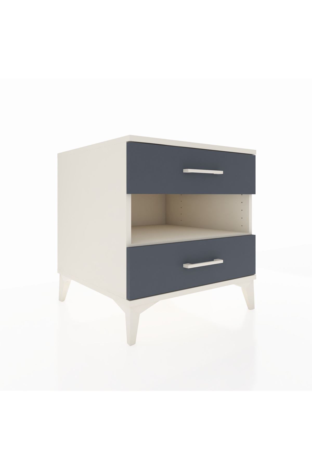 Kronos Komodin Tek Raflı 2 Çekmeceli 60x59x64 Aytaşı-Antrasit