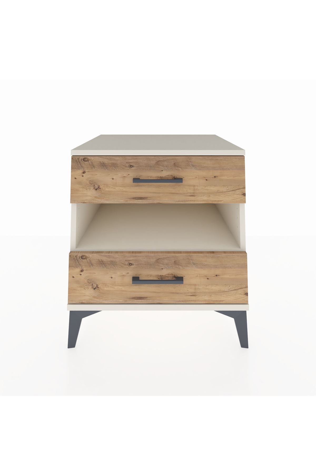 Kronos Komodin Tek Raflı 2 Çekmeceli 60x59x64 Aytaşı-Çam