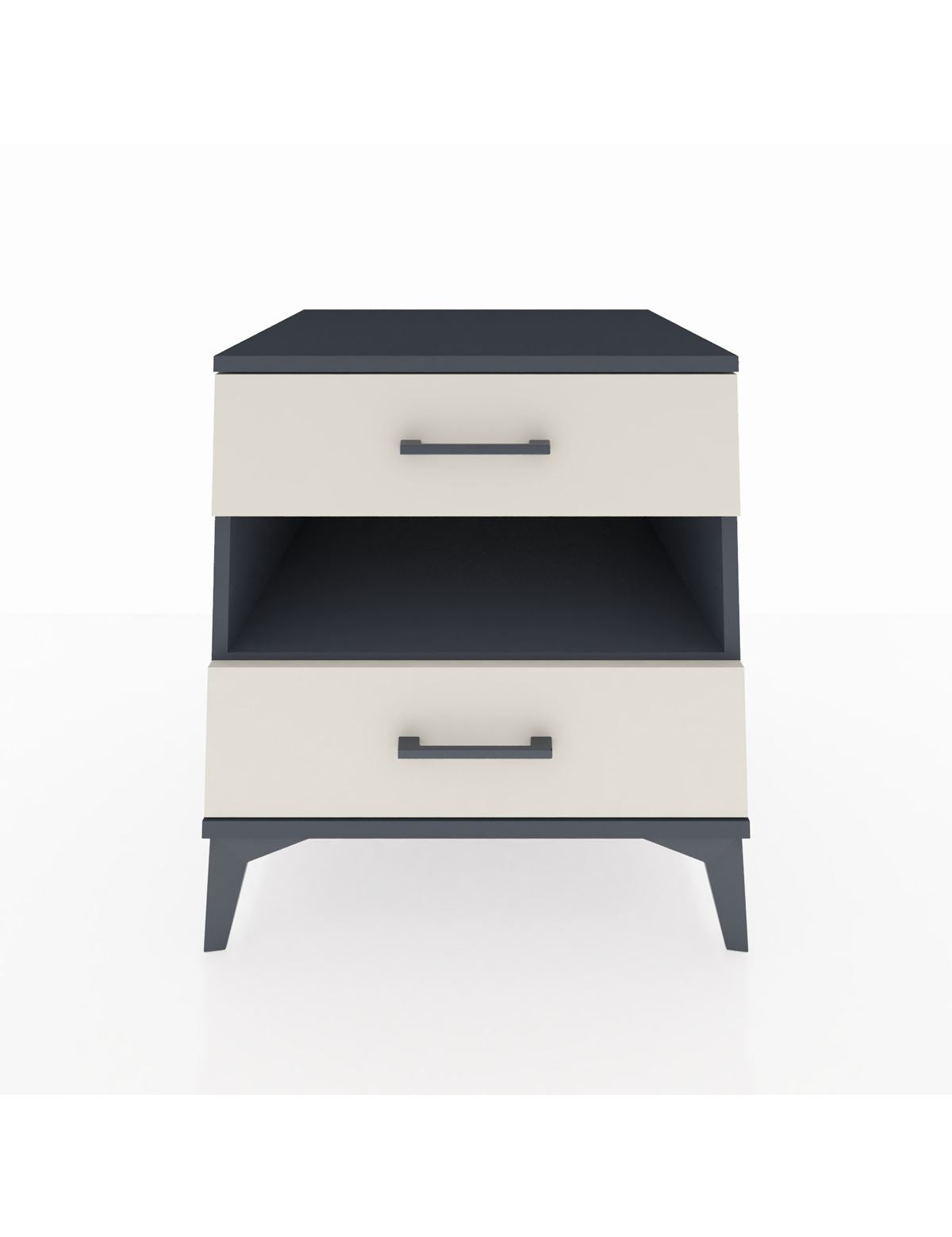 Kronos Komodin Tek Raflı 2 Çekmeceli 60x59x64 Antrasit-Aytaşı