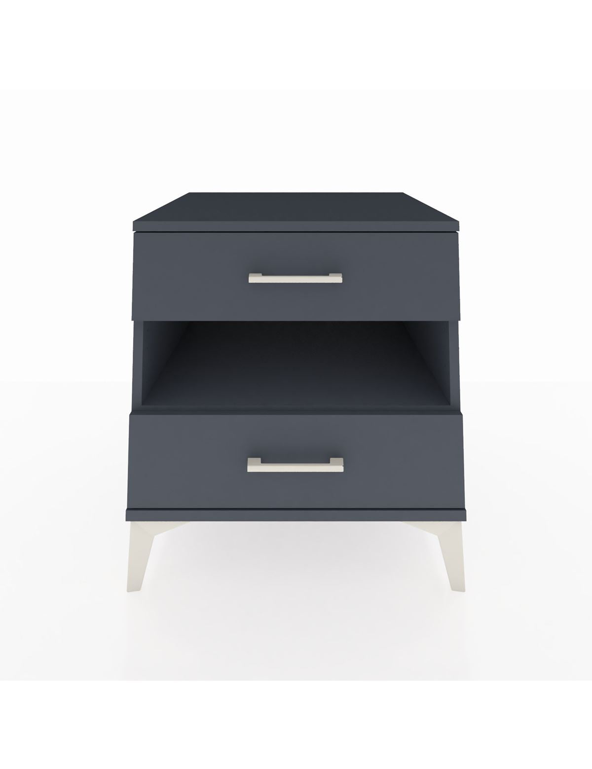 Kronos Komodin Tek Raflı 2 Çekmeceli 60x59x64 Antrasit-Antrasit