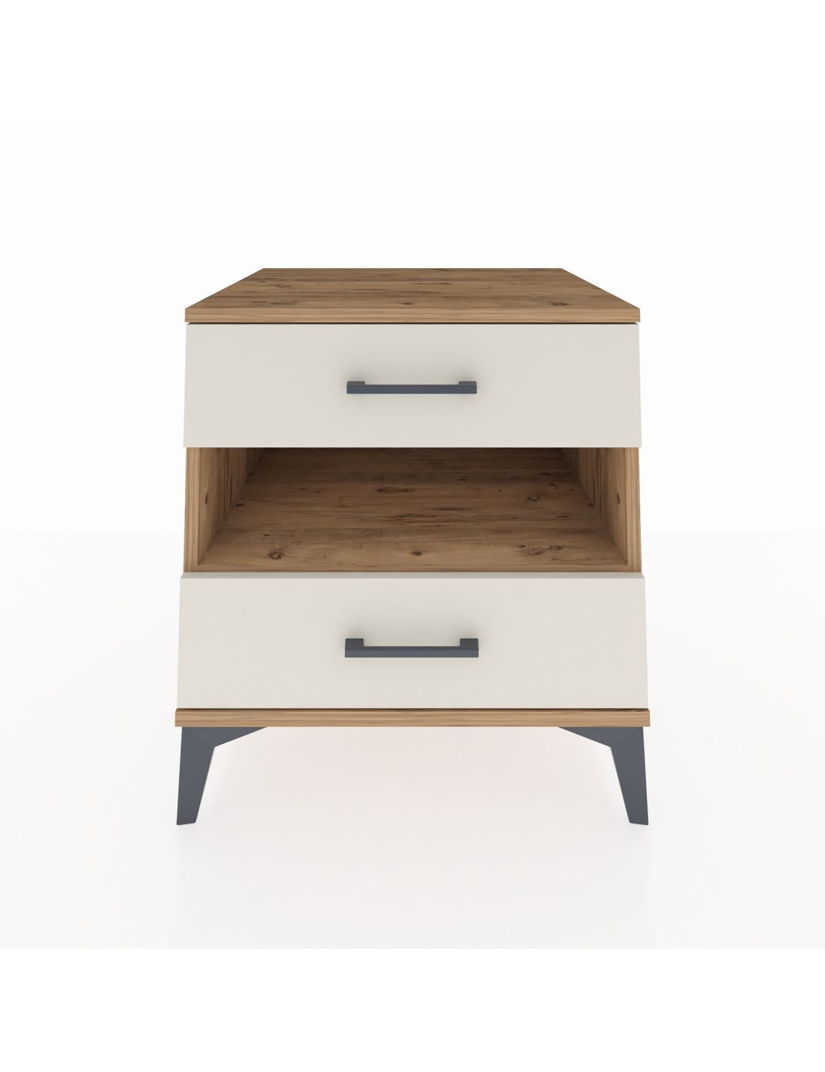 Kronos Komodin Tek Raflı 2 Çekmeceli 60x59x64 Çam-Aytaşı