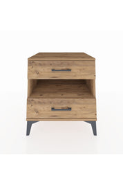 Kronos Komodin Tek Raflı 2 Çekmeceli 60x59x64 Çam-Çam