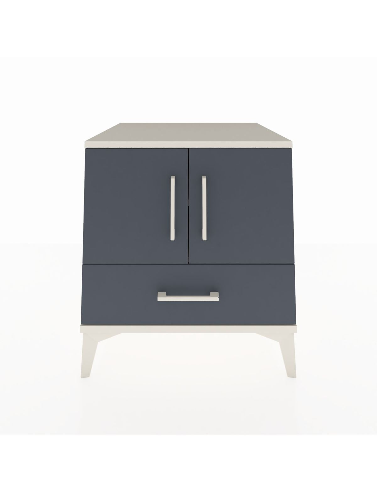 Kronos Komodin 2 Raflı Tek Çekmeceli 2 Kapaklı 60x59x64 Aytaşı-Antrasit