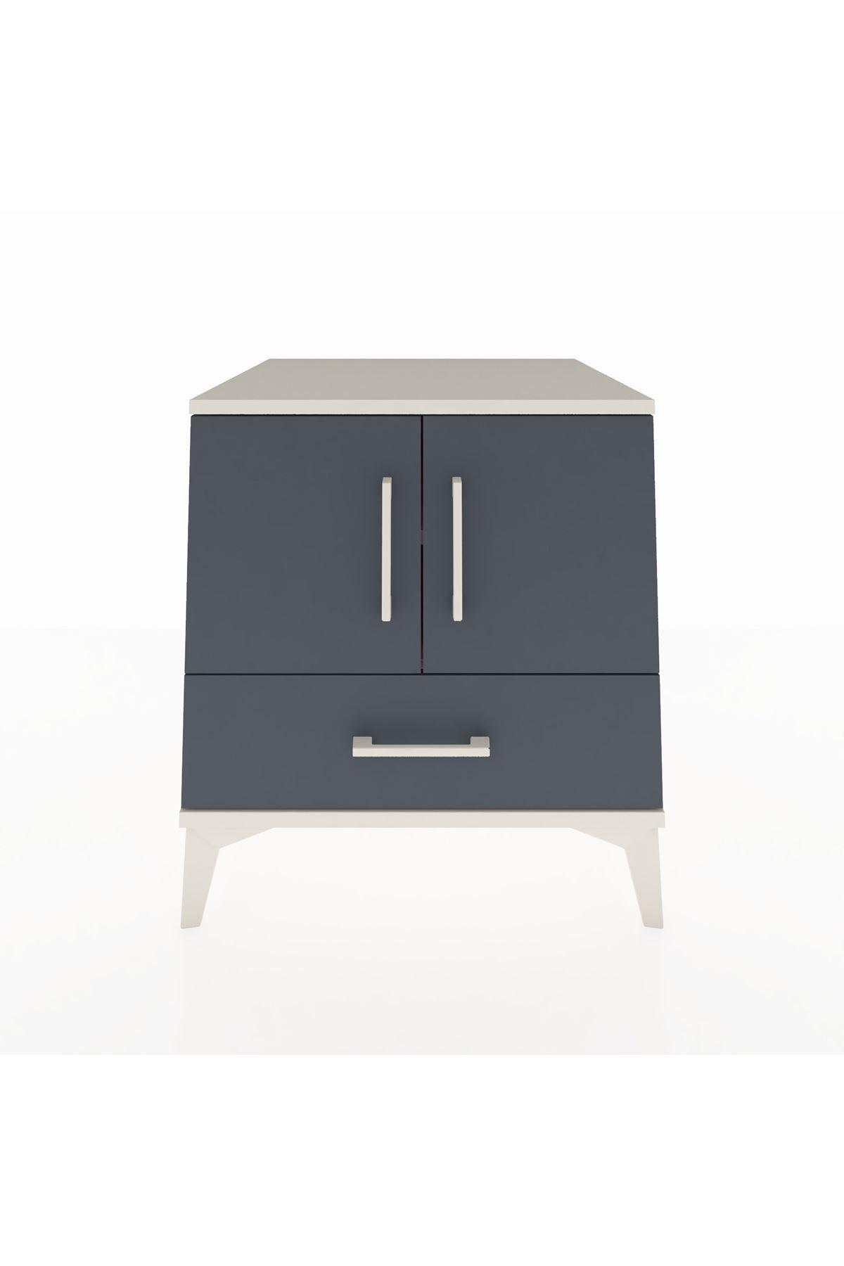 Kronos Komodin 2 Raflı Tek Çekmeceli 2 Kapaklı 60x59x64 Aytaşı-Antrasit