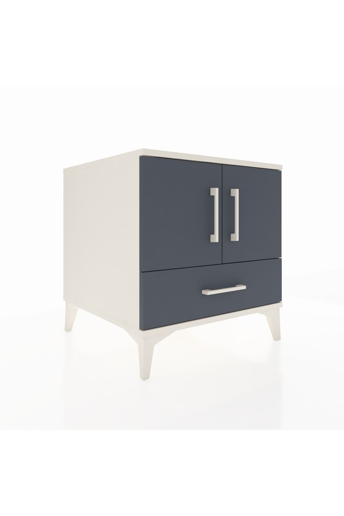 Kronos Komodin 2 Raflı Tek Çekmeceli 2 Kapaklı 60x59x64 Aytaşı-Antrasit