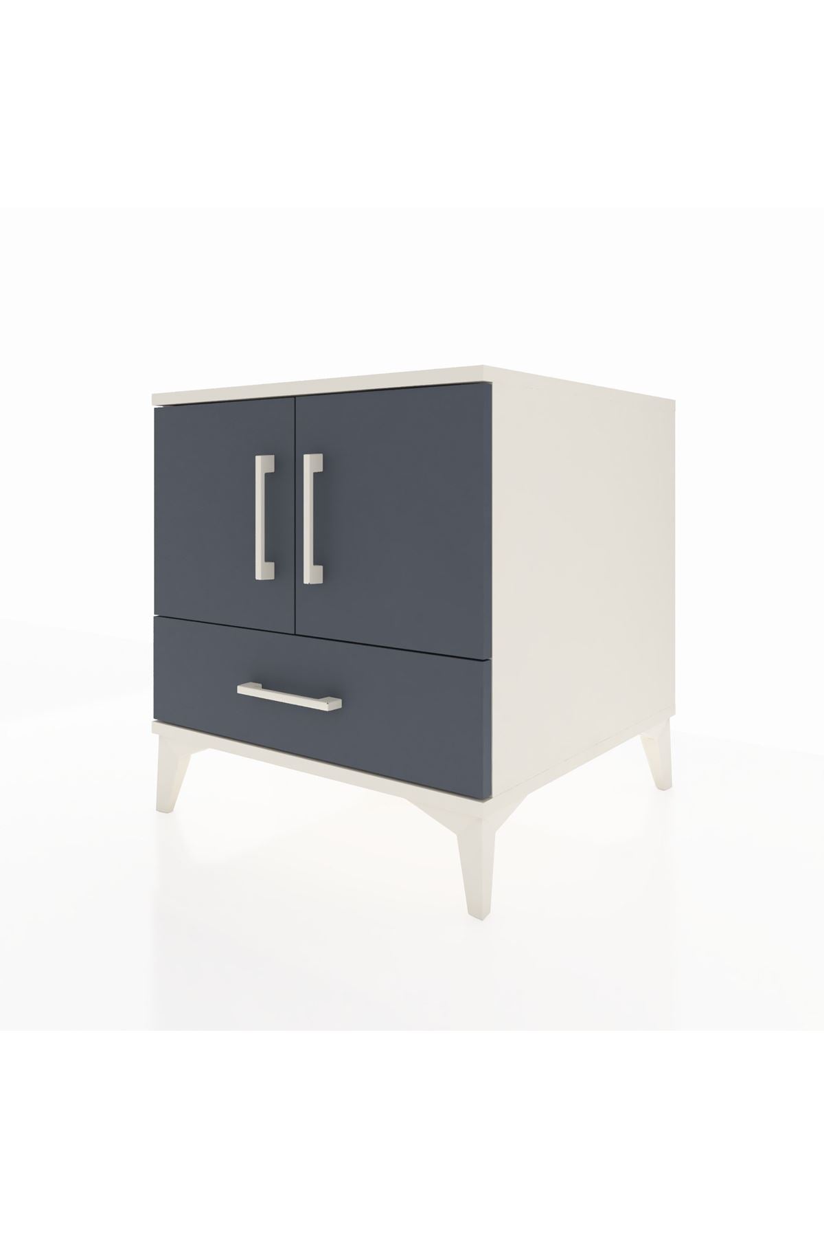 Kronos Komodin 2 Raflı Tek Çekmeceli 2 Kapaklı 60x59x64 Aytaşı-Antrasit