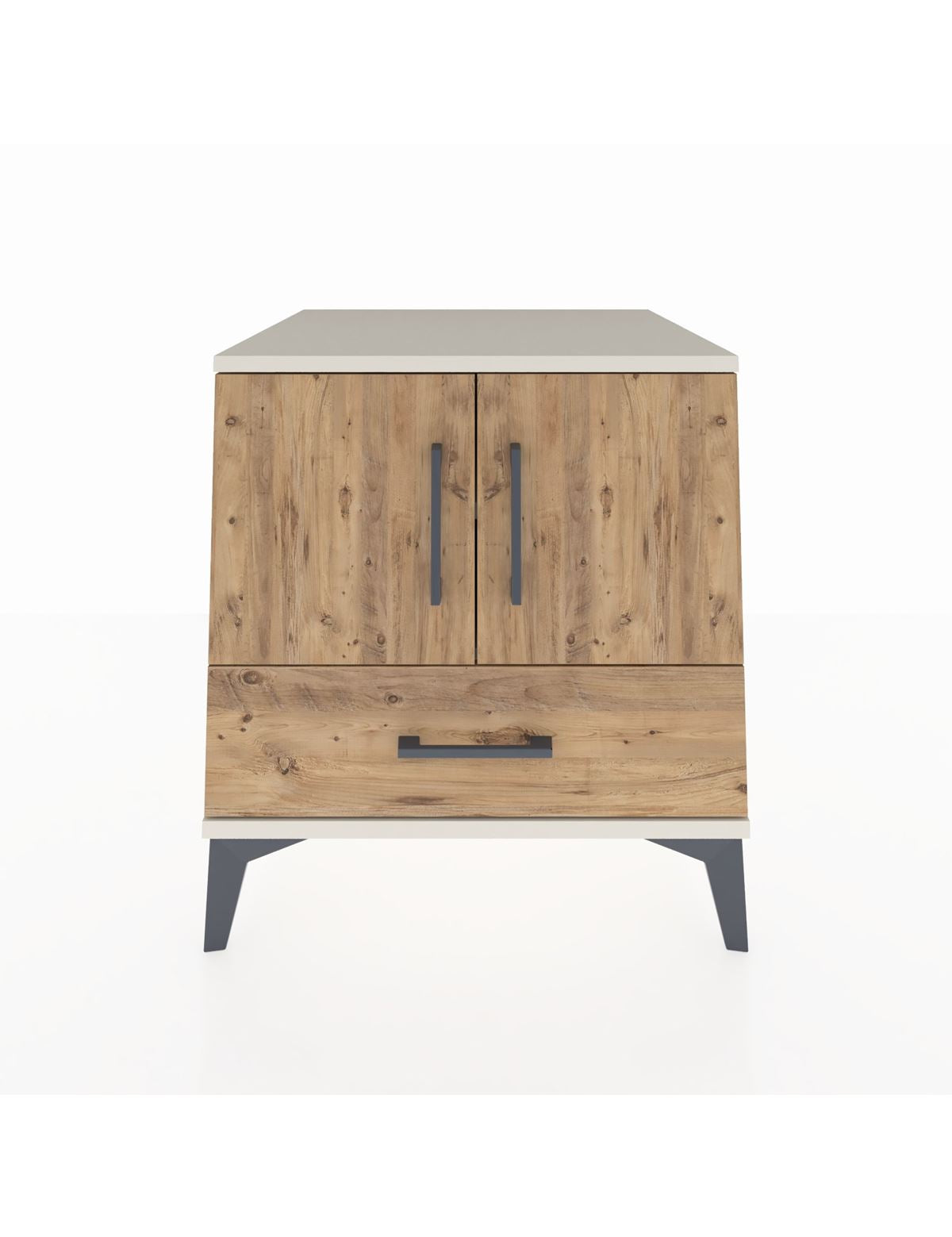 Kronos Komodin 2 Raflı Tek Çekmeceli 2 Kapaklı 60x59x64 Aytaşı-Çam