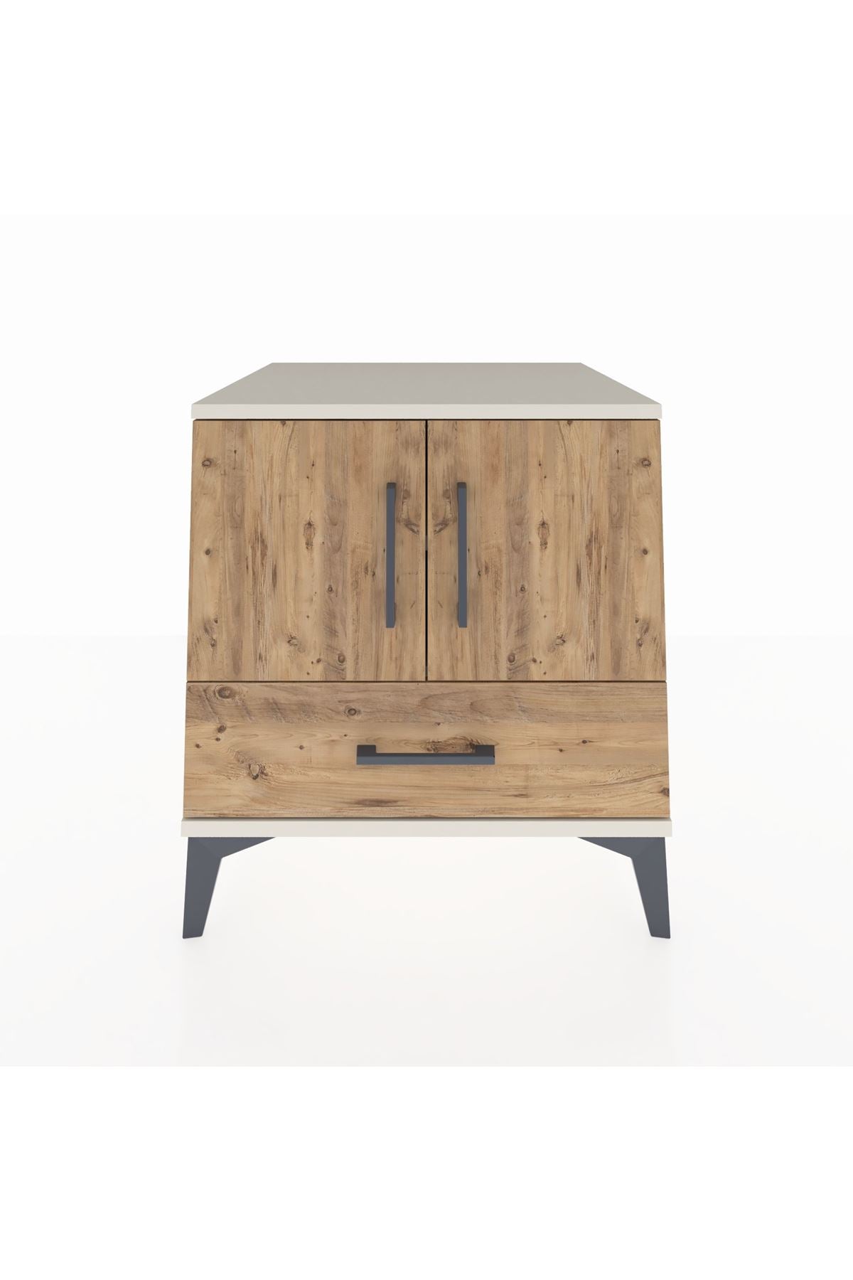 Kronos Komodin 2 Raflı Tek Çekmeceli 2 Kapaklı 60x59x64 Aytaşı-Çam