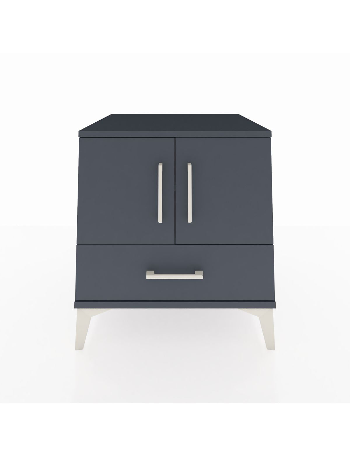 Kronos Komodin 2 Raflı Tek Çekmeceli 2 Kapaklı 60x59x64 Antrasit-Antrasit