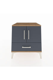 Kronos Komodin 2 Raflı Tek Çekmeceli 2 Kapaklı 60x59x64 Çam-Antrasit