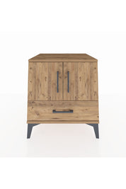 Kronos Komodin 2 Raflı Tek Çekmeceli 2 Kapaklı 60x59x64 Çam-Çam