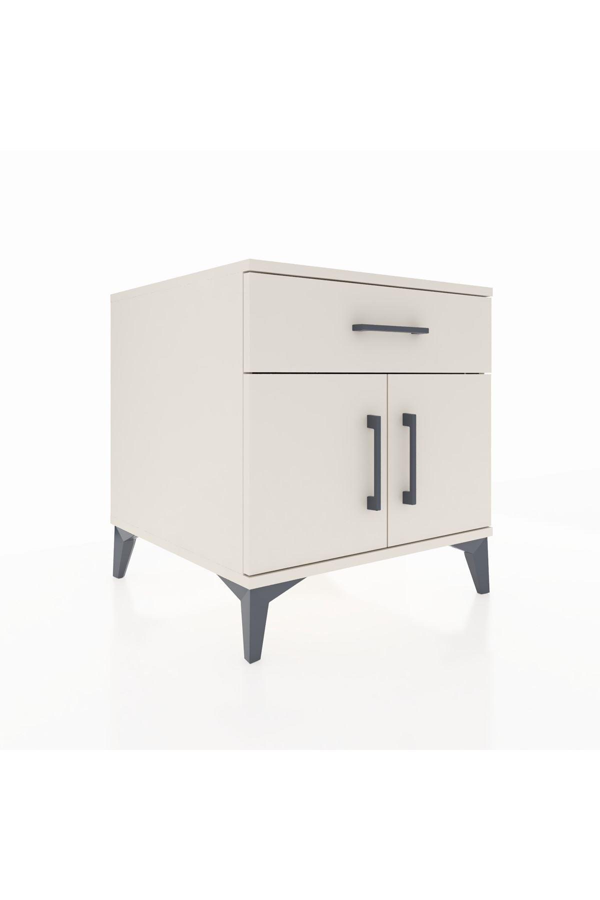 Kronos Komodin Tek Raflı Tek Çekmeceli 2 Kapaklı 60x59x64 Aytaşı-Aytaşı