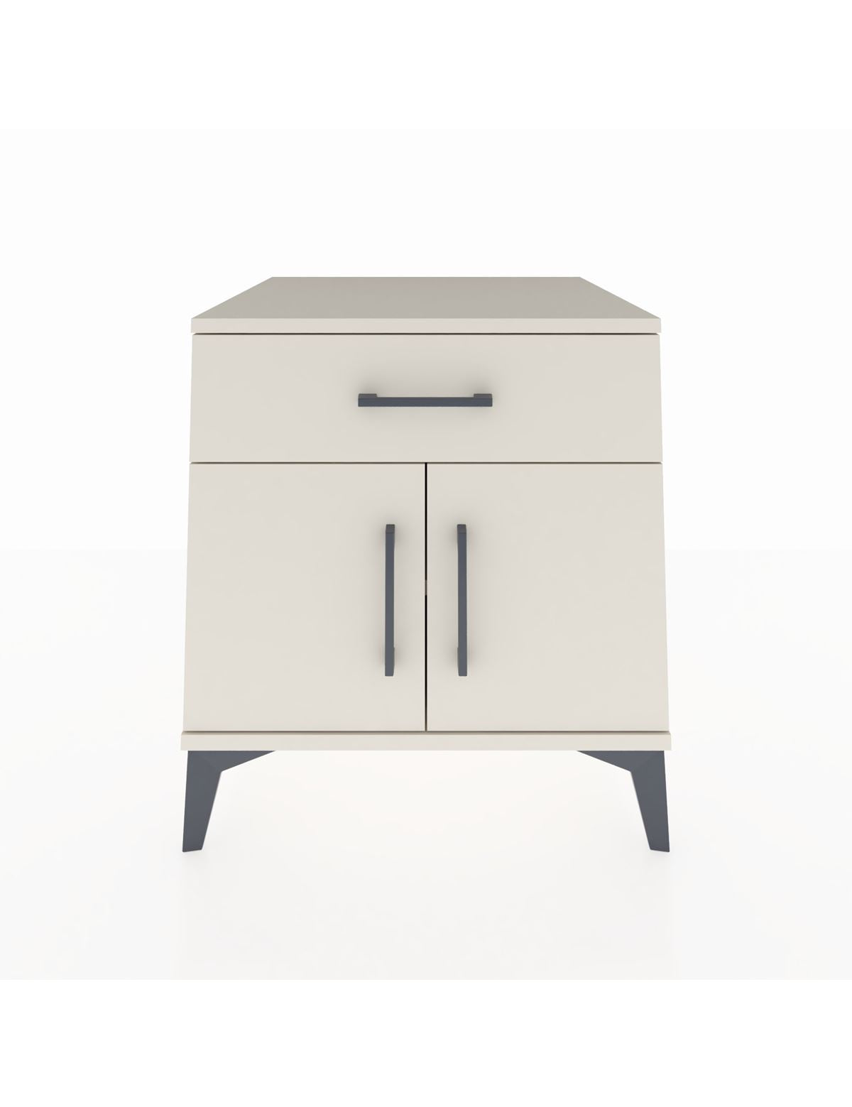 Kronos Komodin Tek Raflı Tek Çekmeceli 2 Kapaklı 60x59x64 Aytaşı-Aytaşı