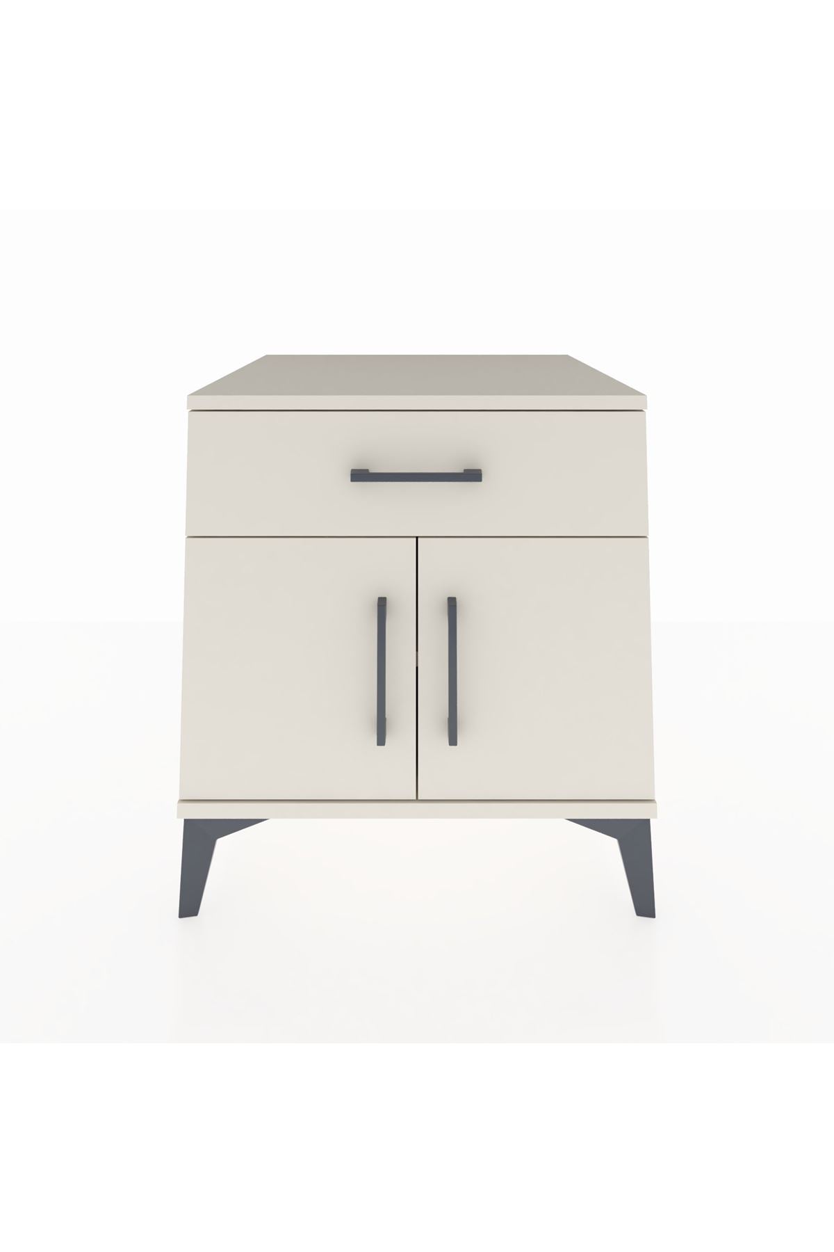 Kronos Komodin Tek Raflı Tek Çekmeceli 2 Kapaklı 60x59x64 Aytaşı-Aytaşı