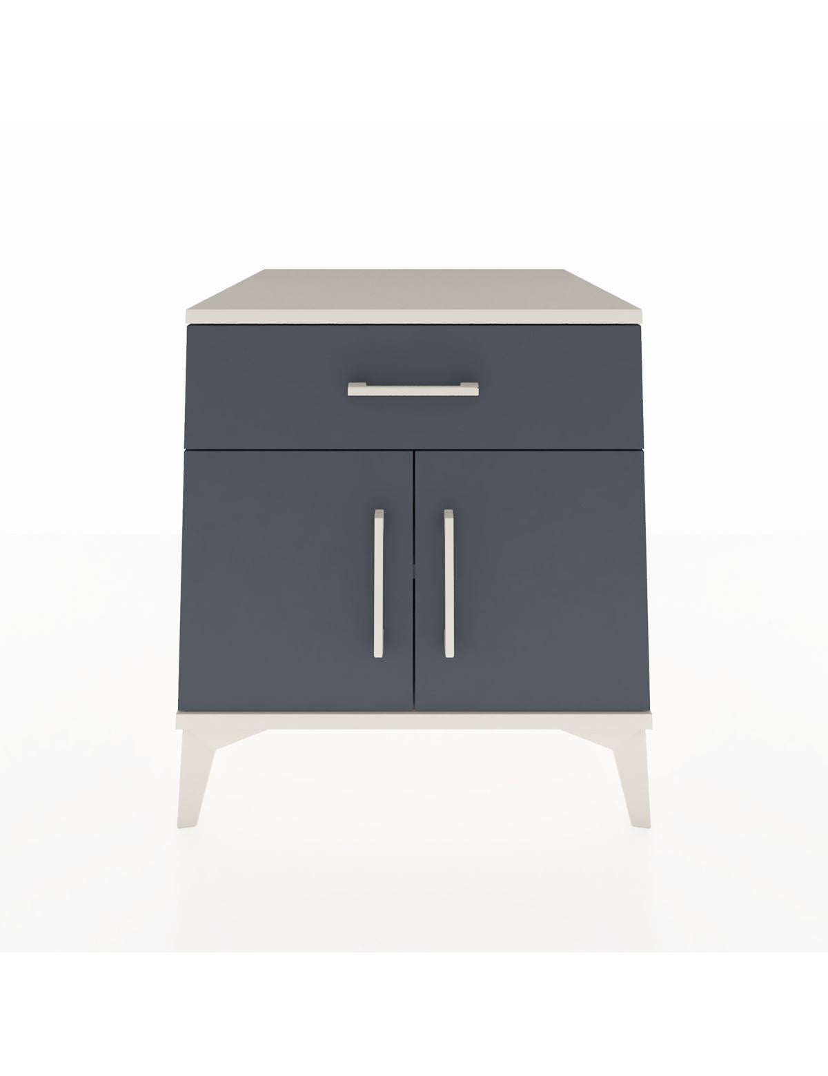 Kronos Komodin Tek Raflı Tek Çekmeceli 2 Kapaklı 60x59x64 Aytaşı-Antrasit