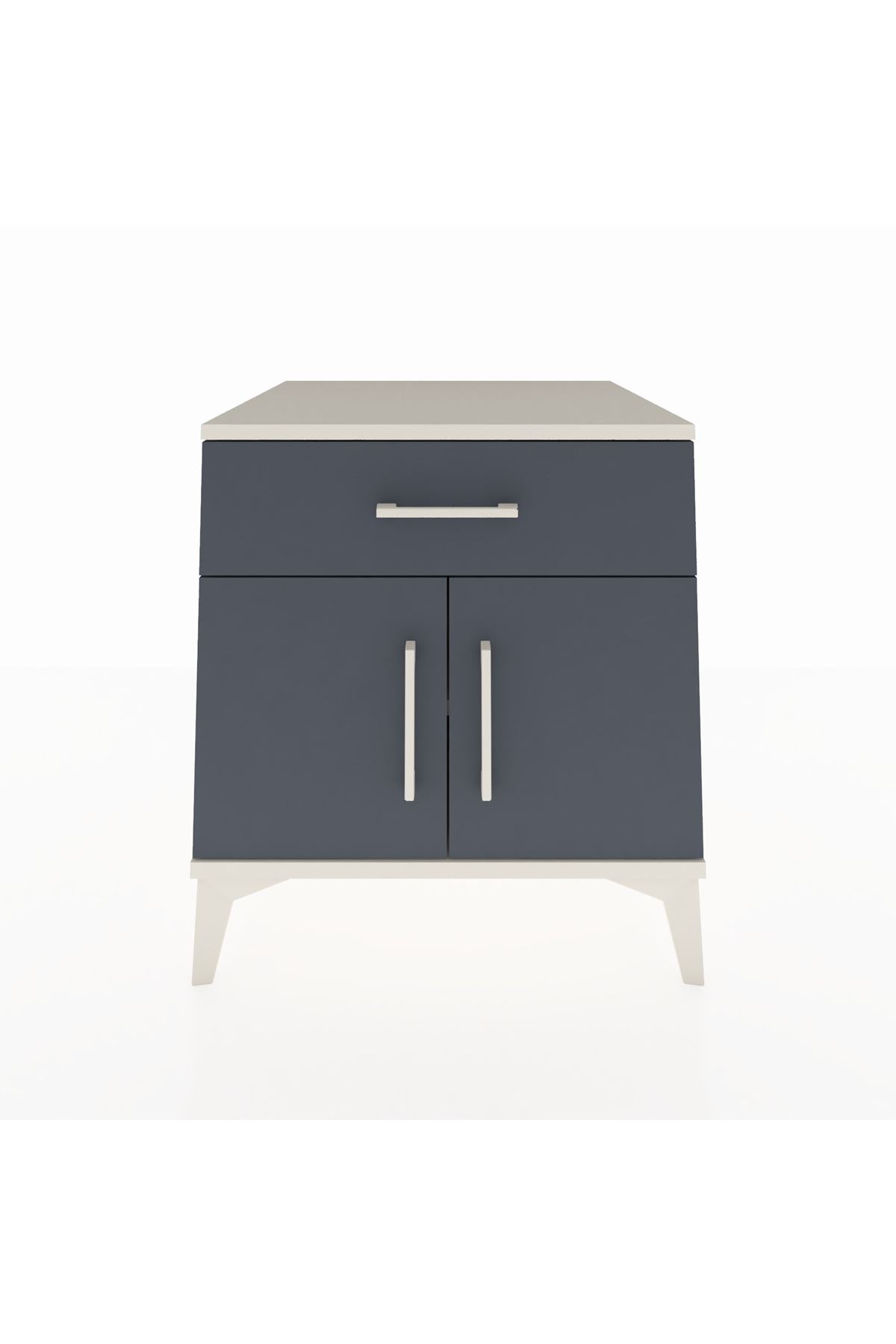 Kronos Komodin Tek Raflı Tek Çekmeceli 2 Kapaklı 60x59x64 Aytaşı-Antrasit