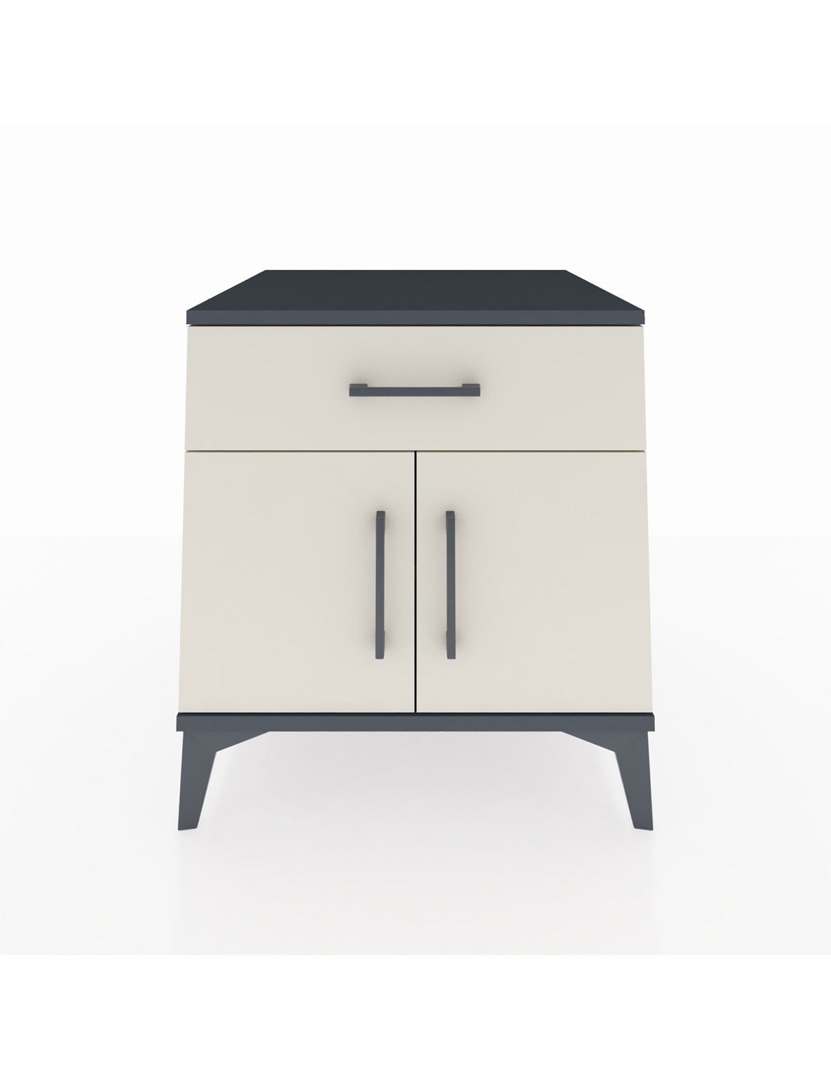 Kronos Komodin Tek Raflı Tek Çekmeceli 2 Kapaklı 60x59x64 Antrasit-Aytaşı