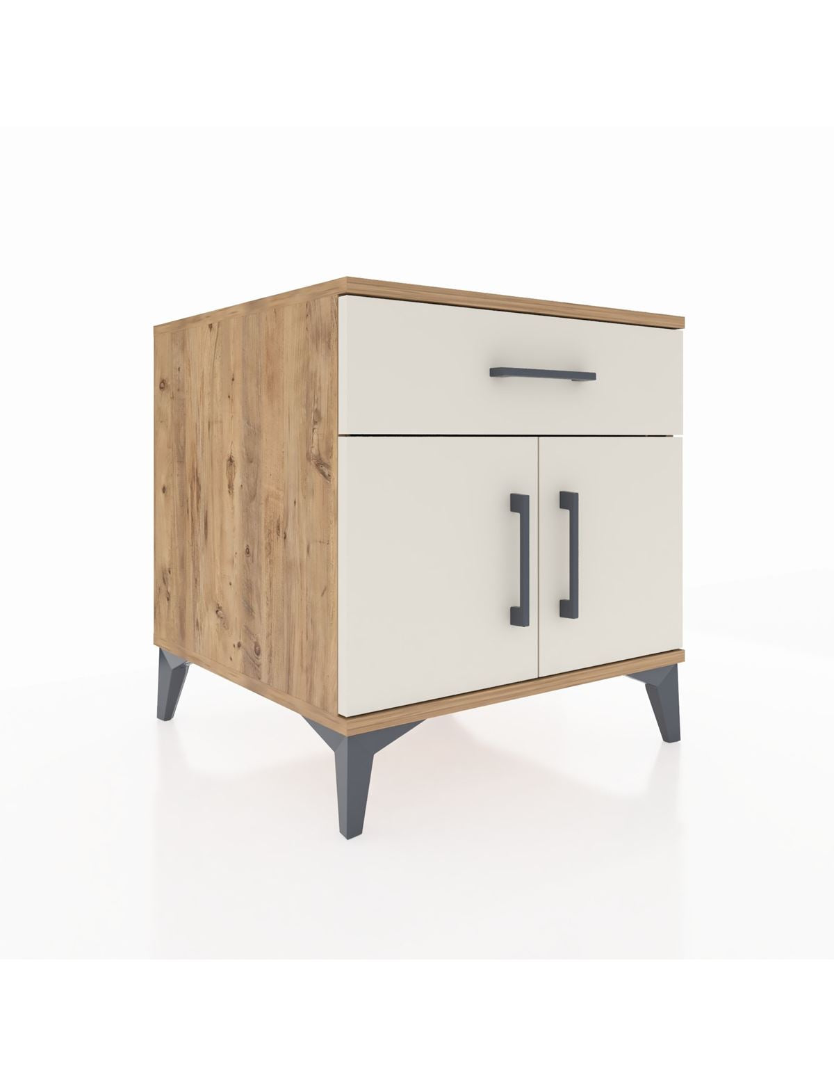 Kronos Komodin Tek Raflı Tek Çekmeceli 2 Kapaklı 60x59x64 - S78M008V7C