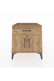 Kronos Komodin Tek Raflı Tek Çekmeceli 2 Kapaklı 60x59x64 Çam-Çam