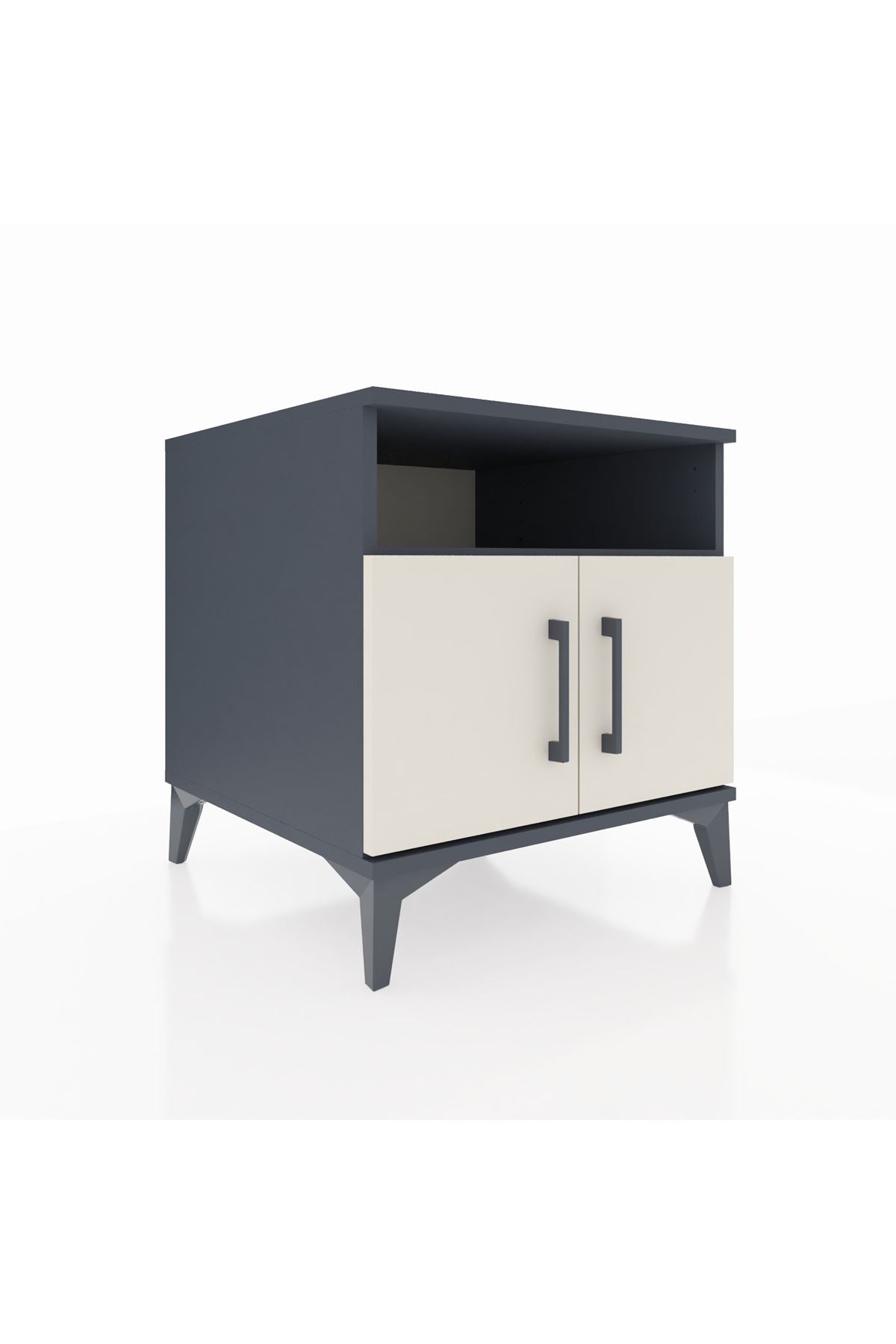 Kronos Komodin 2 Raflı 2 Kapaklı 60x59x64 Antrasit-Aytaşı