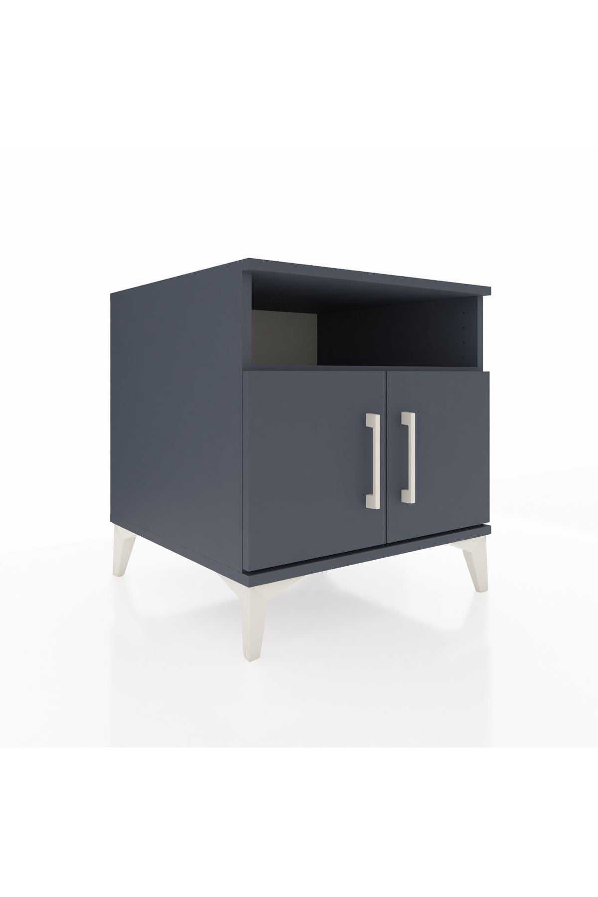 Kronos Komodin 2 Raflı 2 Kapaklı 60x59x64 Antrasit-Antrasit