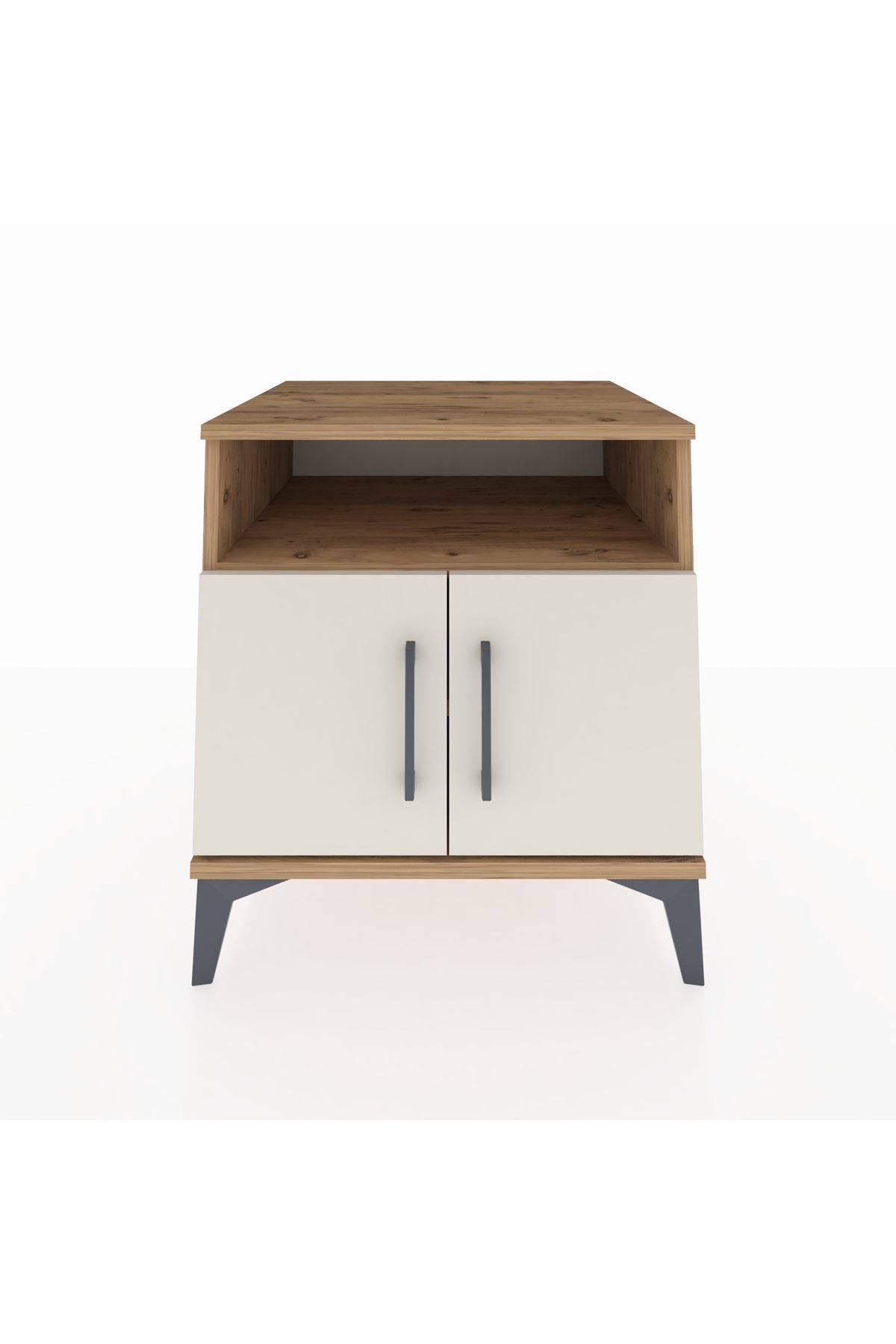 Kronos Komodin 2 Raflı 2 Kapaklı 60x59x64 Çam-Aytaşı