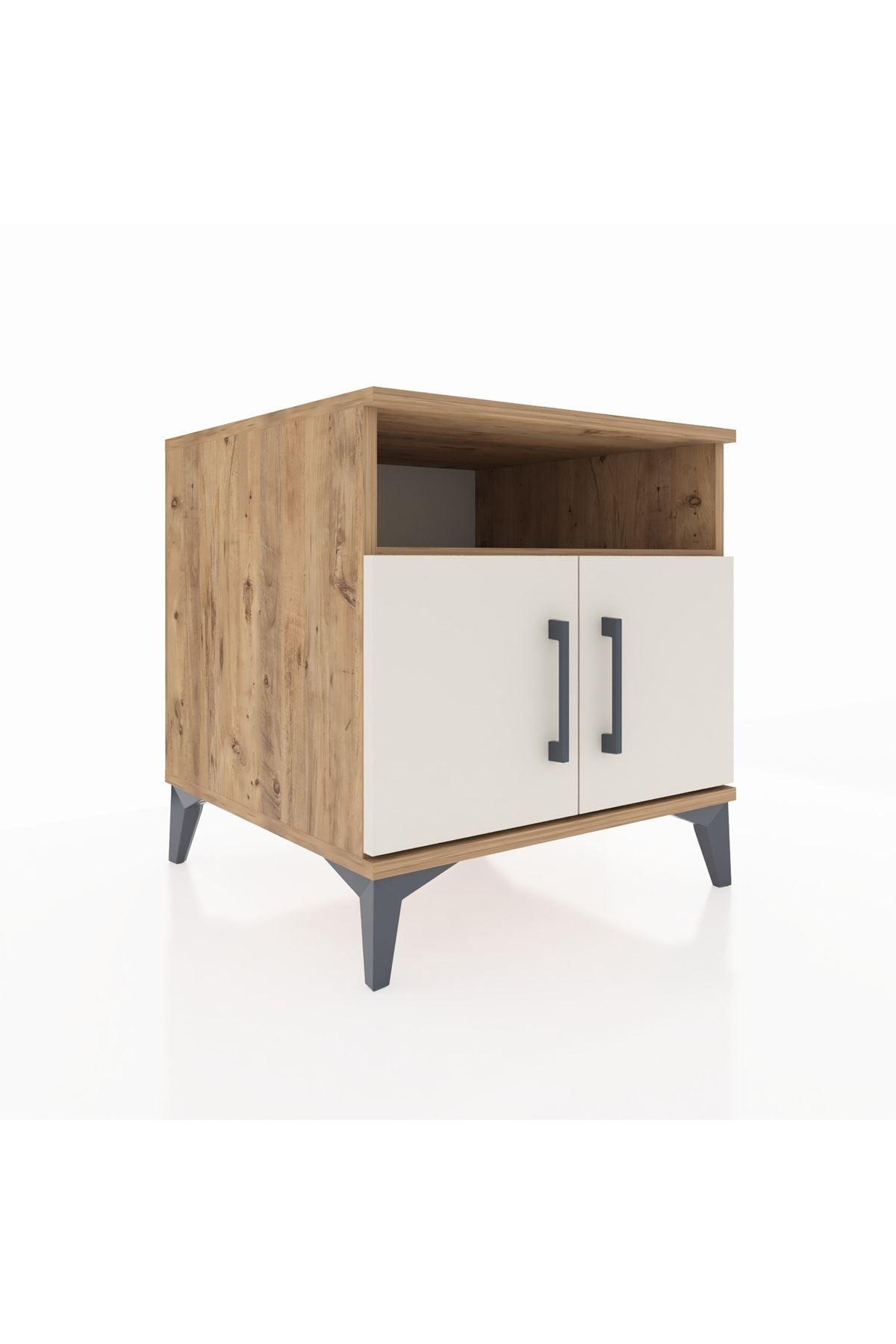 Kronos Komodin 2 Raflı 2 Kapaklı 60x59x64 Çam-Aytaşı