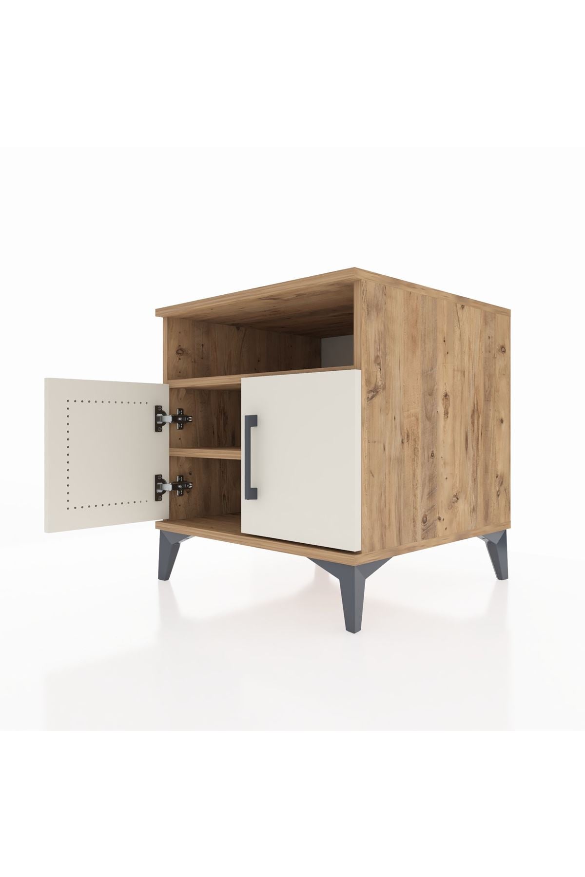 Kronos Komodin 2 Raflı 2 Kapaklı 60x59x64 - S78M009V7C