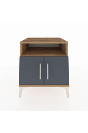 Kronos Komodin 2 Raflı 2 Kapaklı 60x59x64 Çam-Antrasit