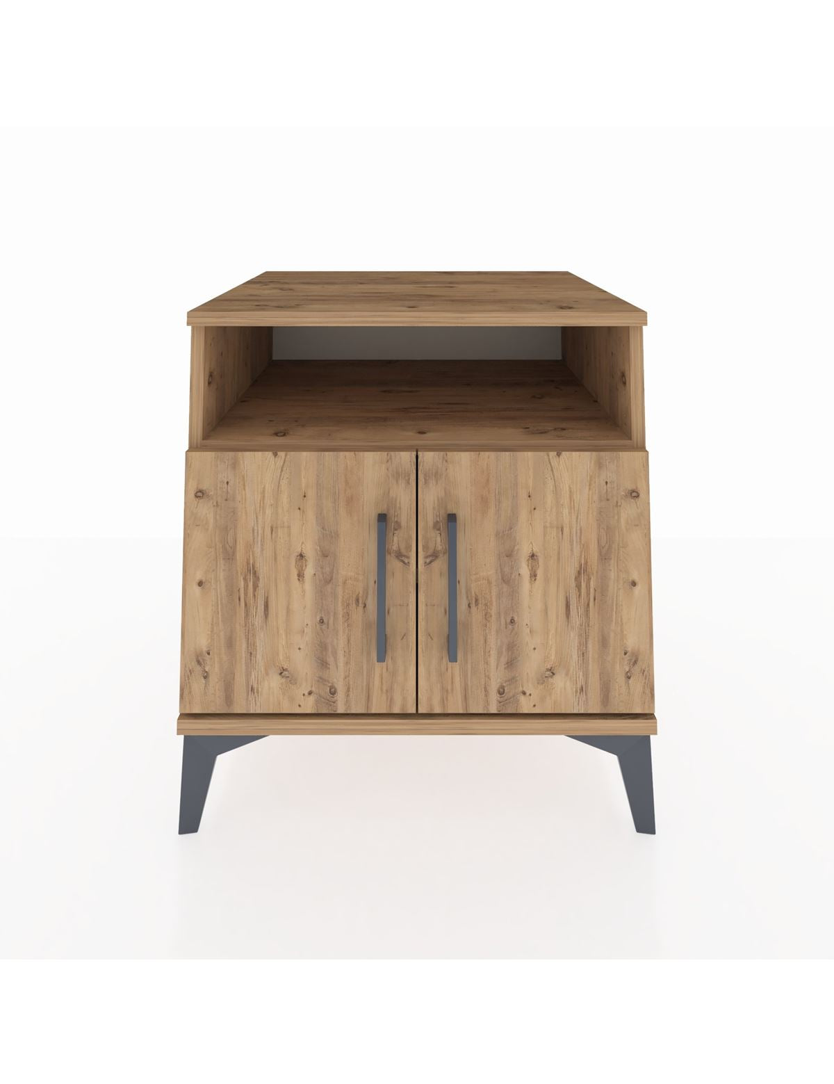 Kronos Komodin 2 Raflı 2 Kapaklı 60x59x64 Çam-Çam