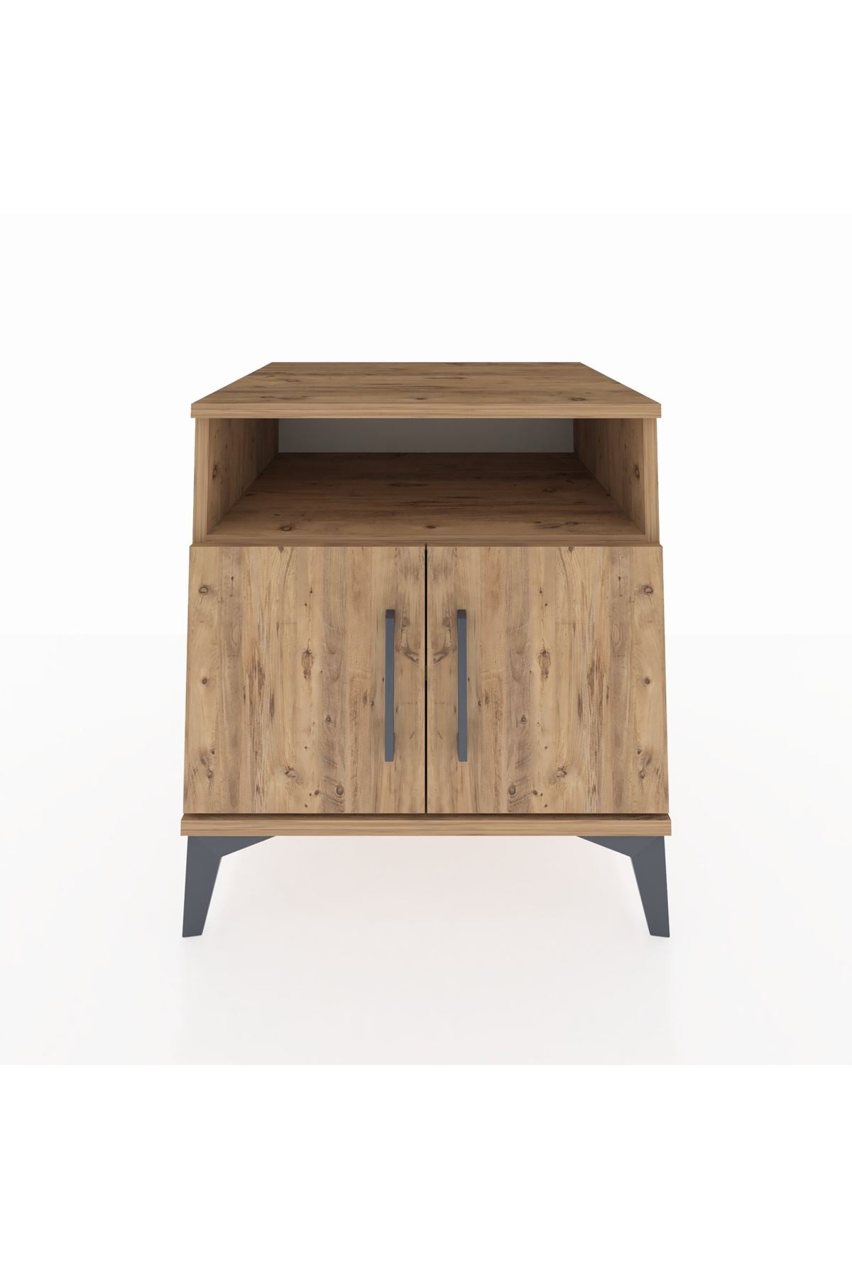 Kronos Komodin 2 Raflı 2 Kapaklı 60x59x64 Çam-Çam