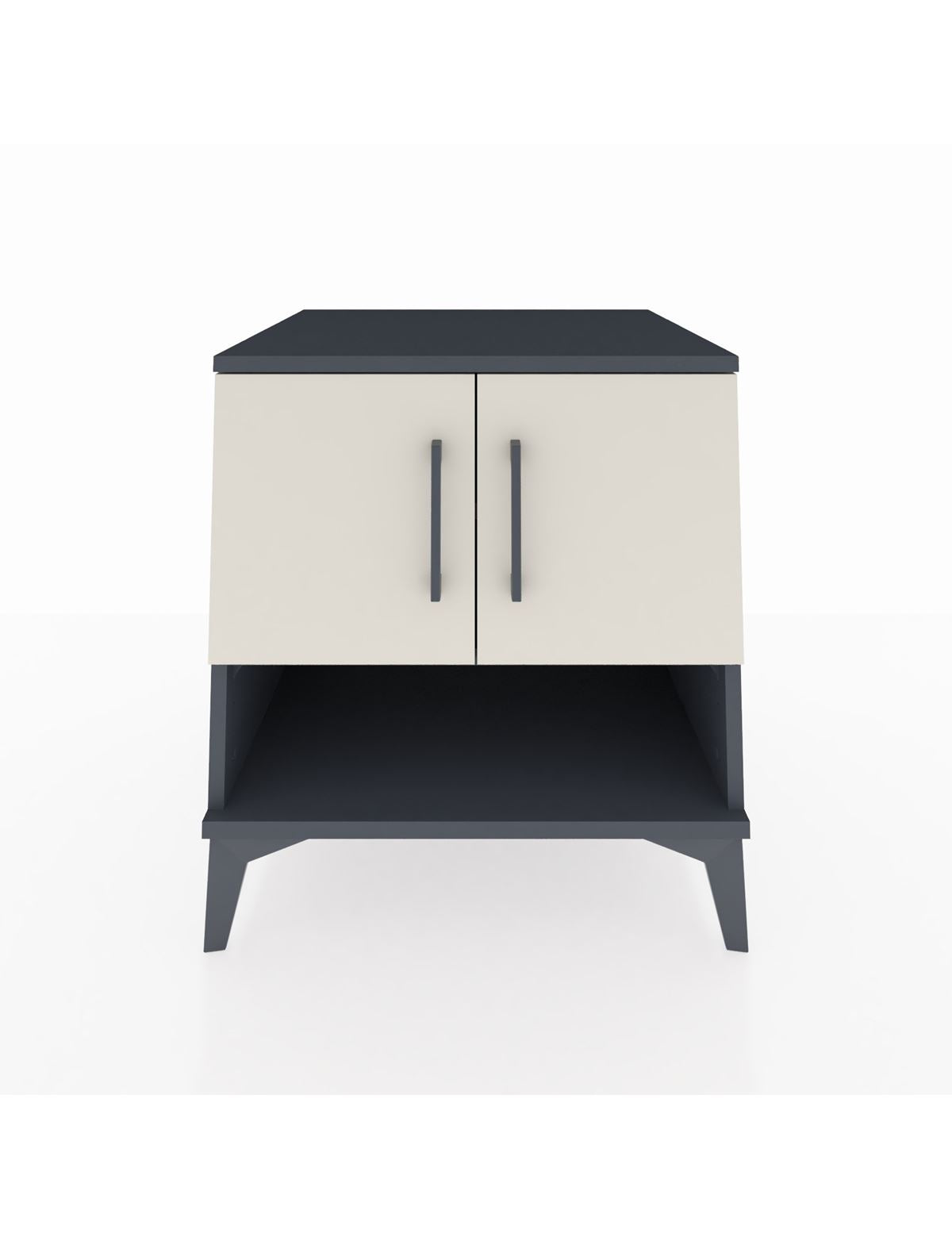 Kronos Komodin 2 Raflı 2 Kapaklı 60x59x64 Antrasit-Aytaşı