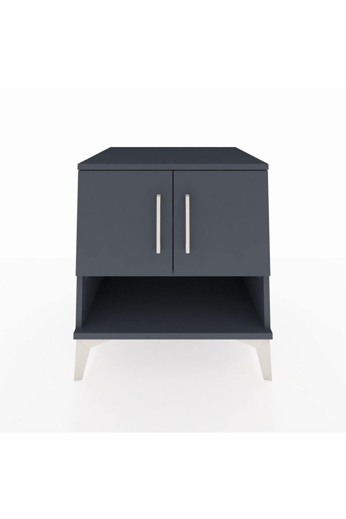 Kronos Komodin 2 Raflı 2 Kapaklı 60x59x64 Antrasit-Antrasit