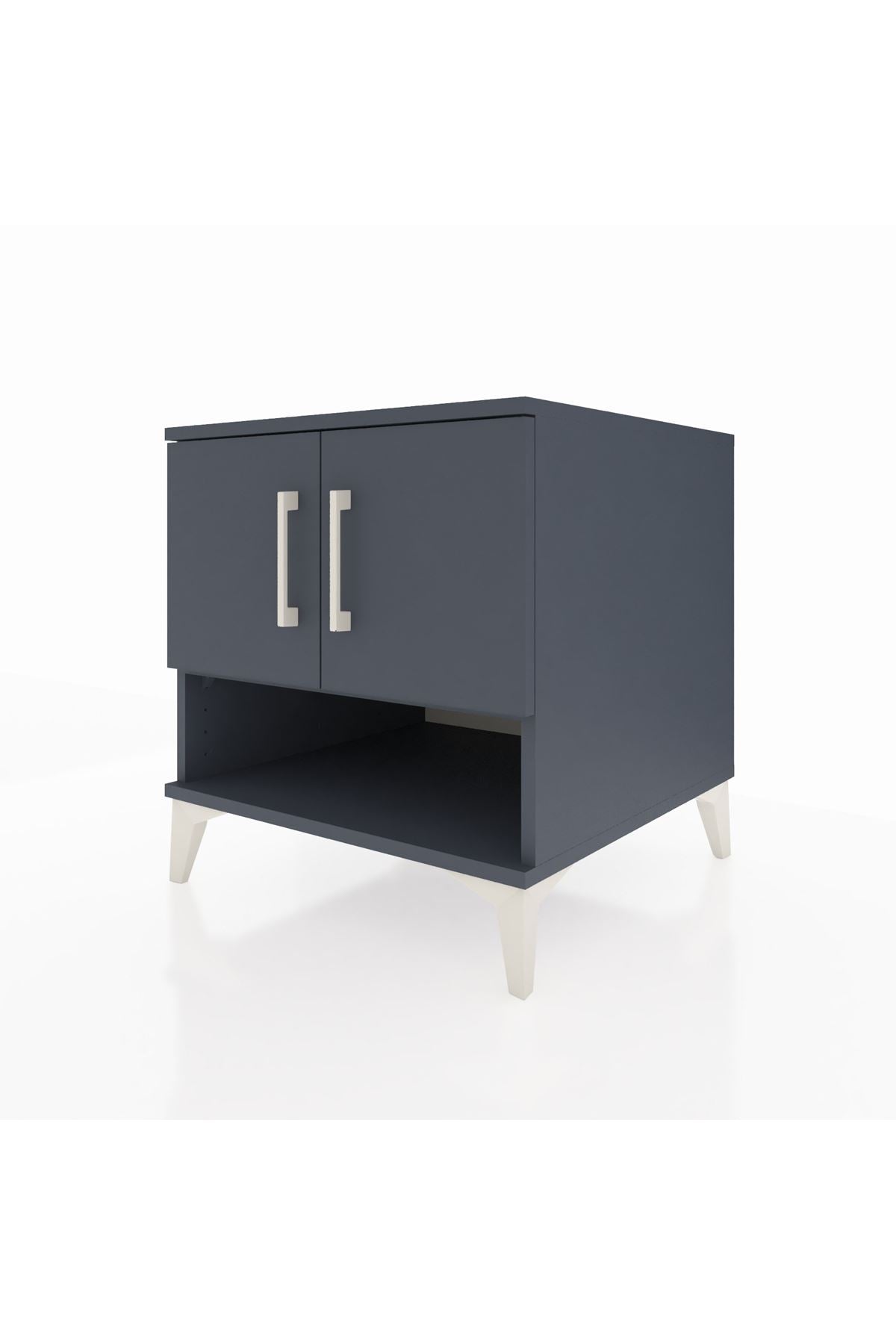 Kronos Komodin 2 Raflı 2 Kapaklı 60x59x64 Antrasit-Antrasit