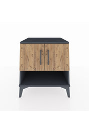 Kronos Komodin 2 Raflı 2 Kapaklı 60x59x64 Antrasit-Çam