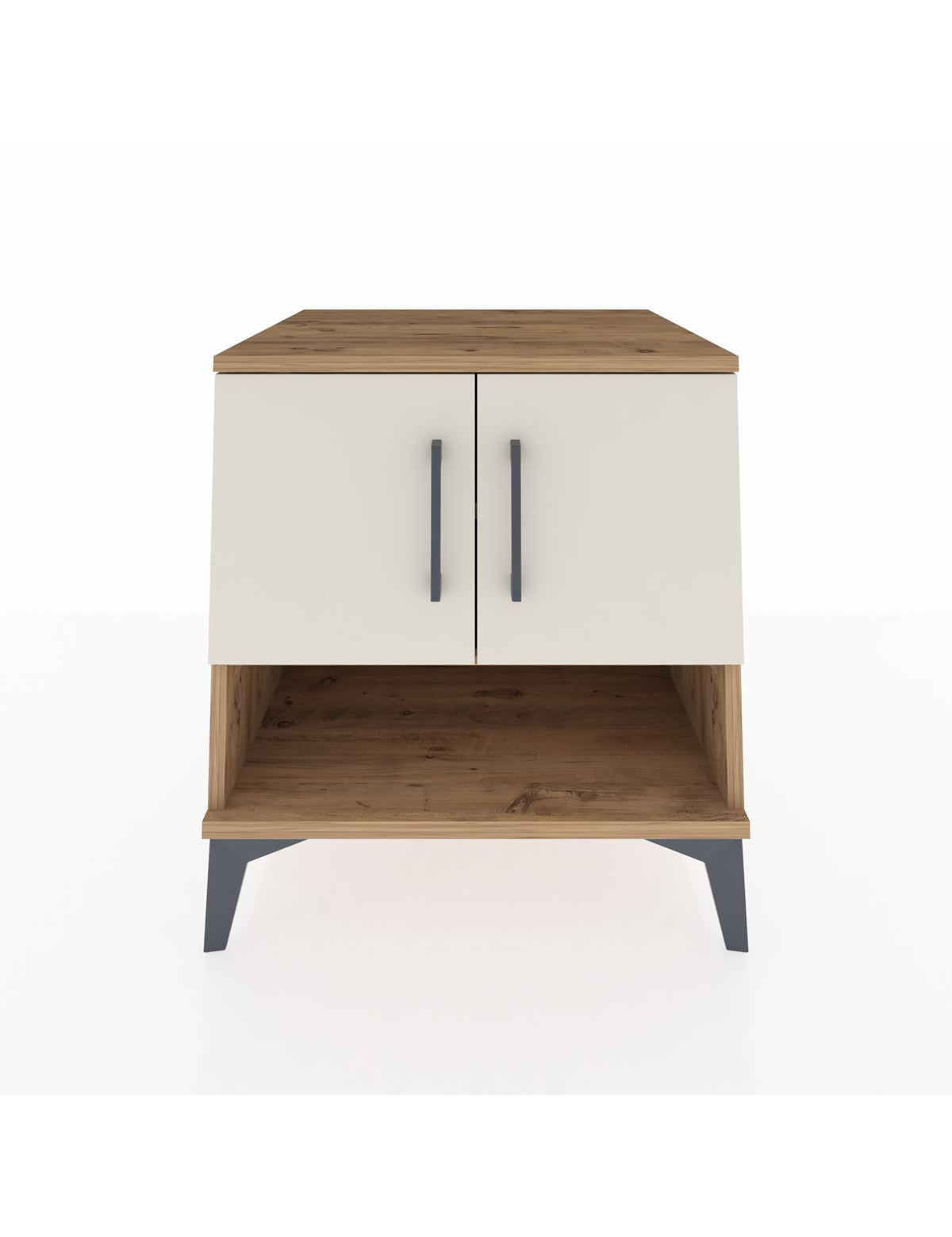 Kronos Komodin 2 Raflı 2 Kapaklı 60x59x64 Çam-Aytaşı