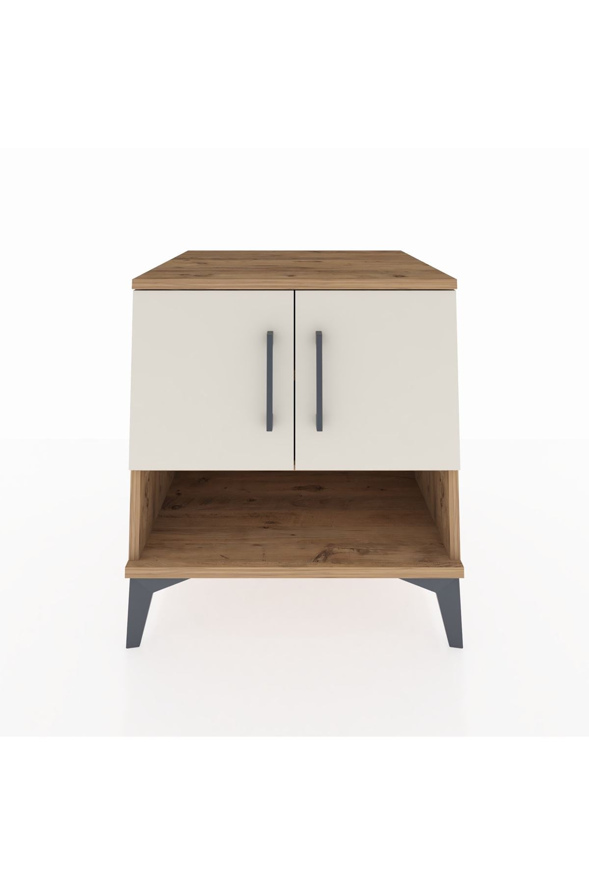 Kronos Komodin 2 Raflı 2 Kapaklı 60x59x64 Çam-Aytaşı