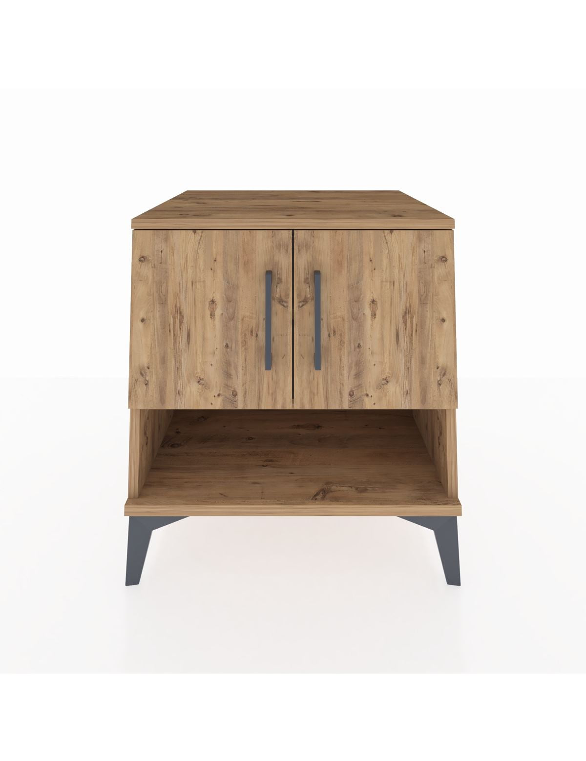 Kronos Komodin 2 Raflı 2 Kapaklı 60x59x64 Çam-Çam