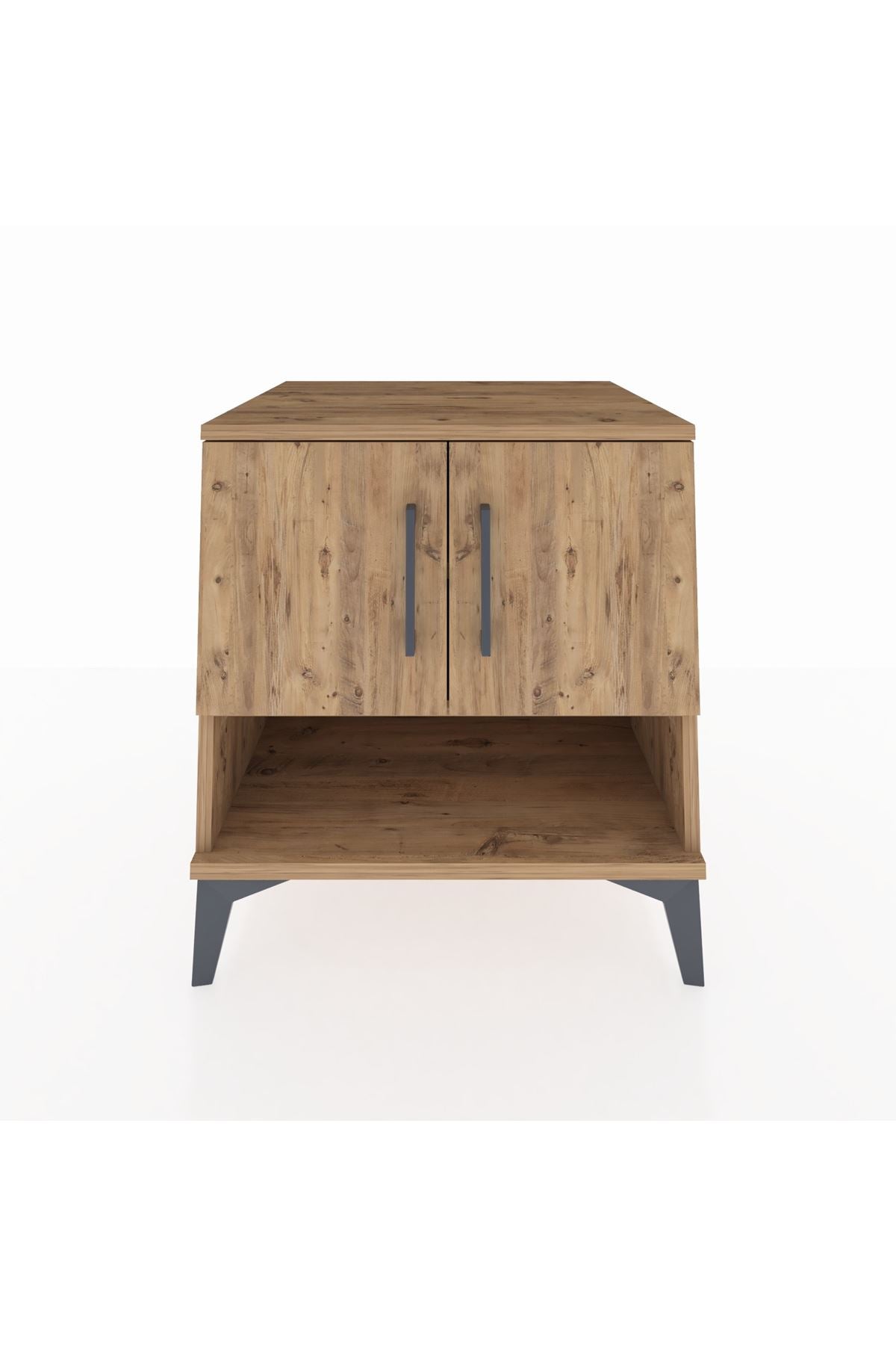 Kronos Komodin 2 Raflı 2 Kapaklı 60x59x64 Çam-Çam