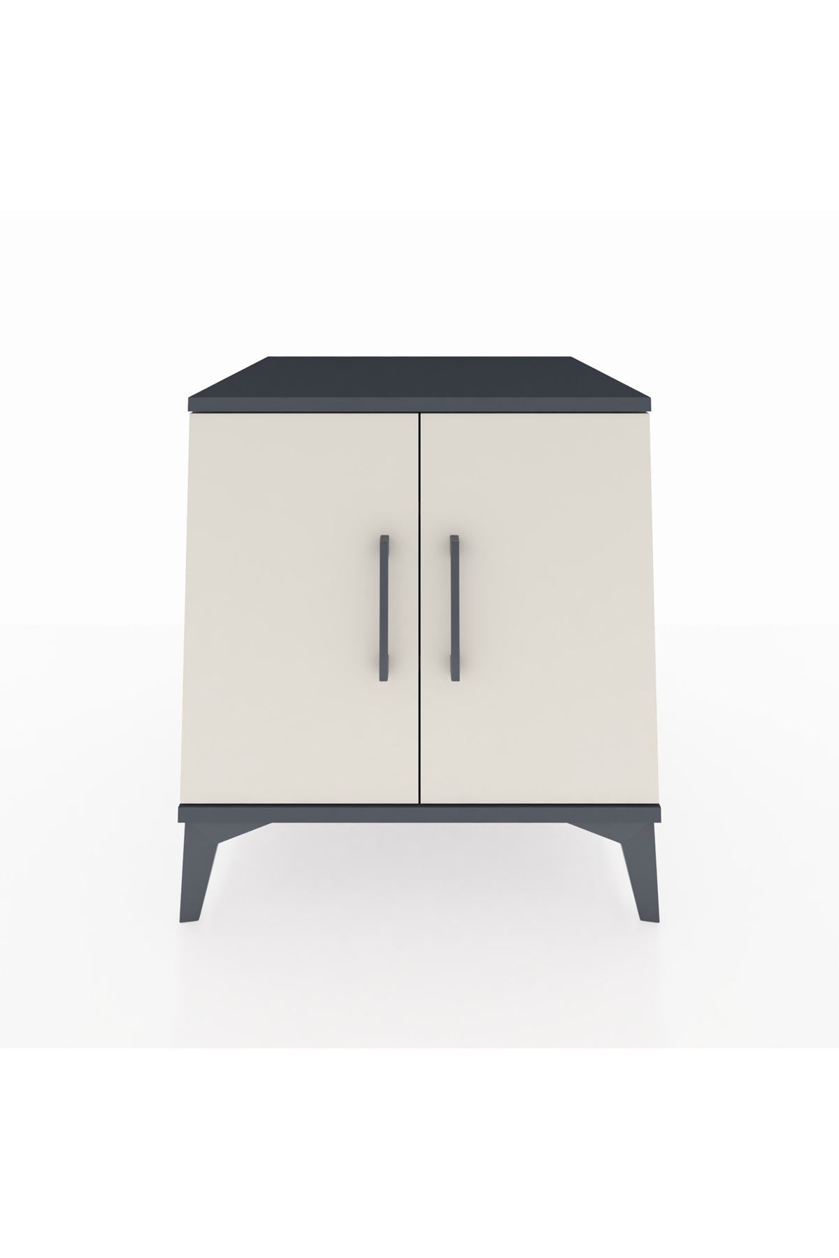 Kronos Komodin 2 Raflı 2 Kapaklı 60x59x64 Antrasit-Aytaşı