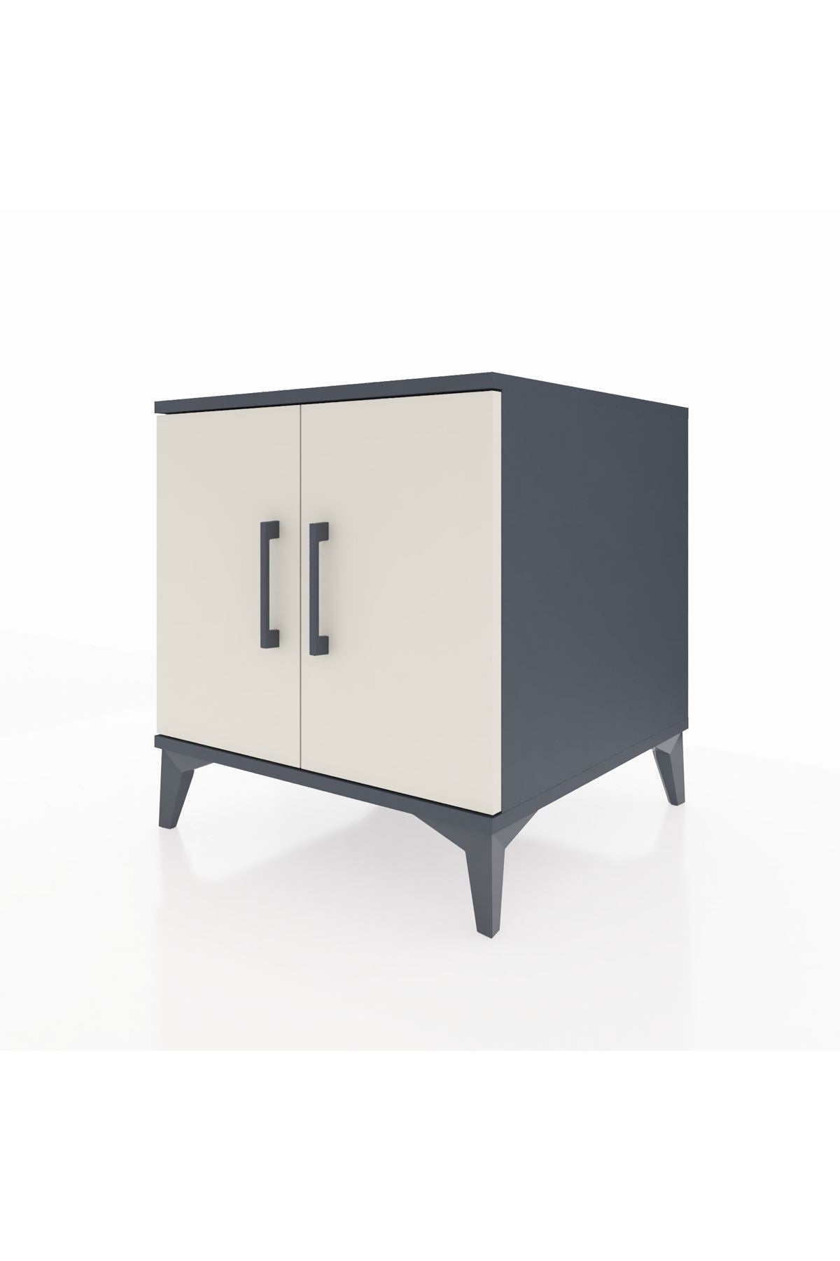 Kronos Komodin 2 Raflı 2 Kapaklı 60x59x64 Antrasit-Aytaşı