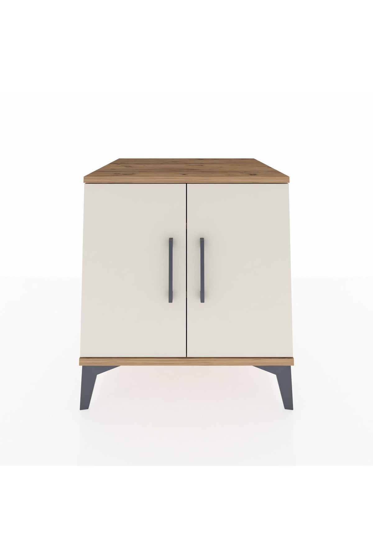 Kronos Komodin 2 Raflı 2 Kapaklı 60x59x64 Çam-Aytaşı